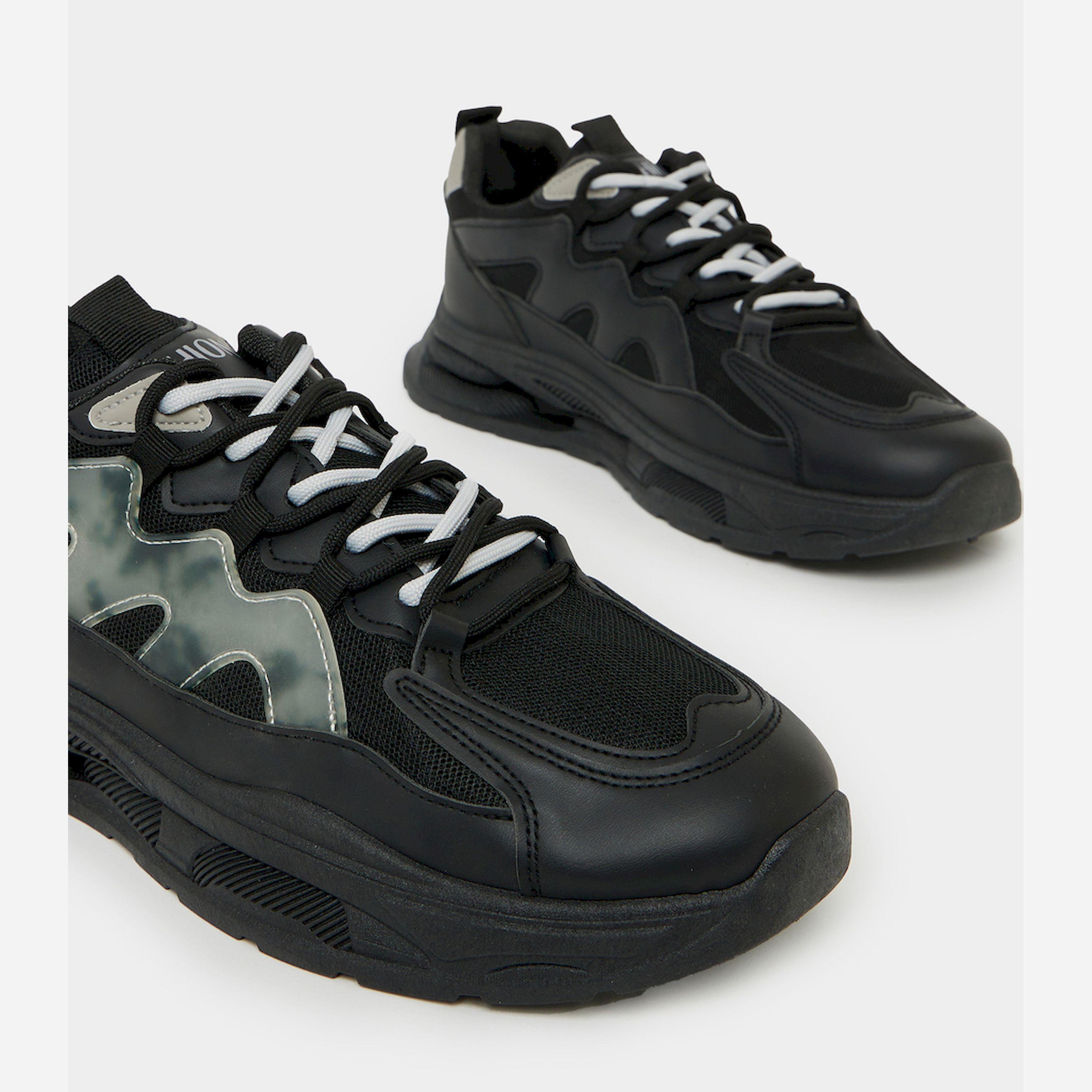 Styli Chunky Sole Abstract Print Lace Up Sneakers-men-shoes-sneakers-image-3