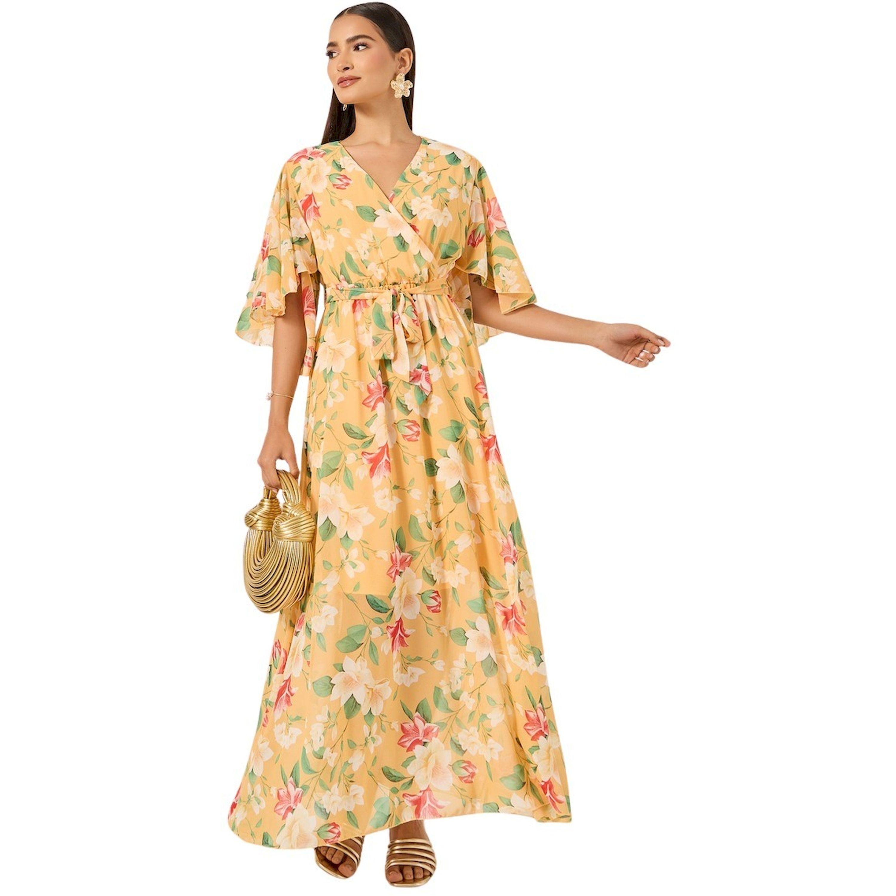 ستايلي - فستان ماكسي بأكمام ملاك وطبعة زهور-women-clothing-dresses-image-1