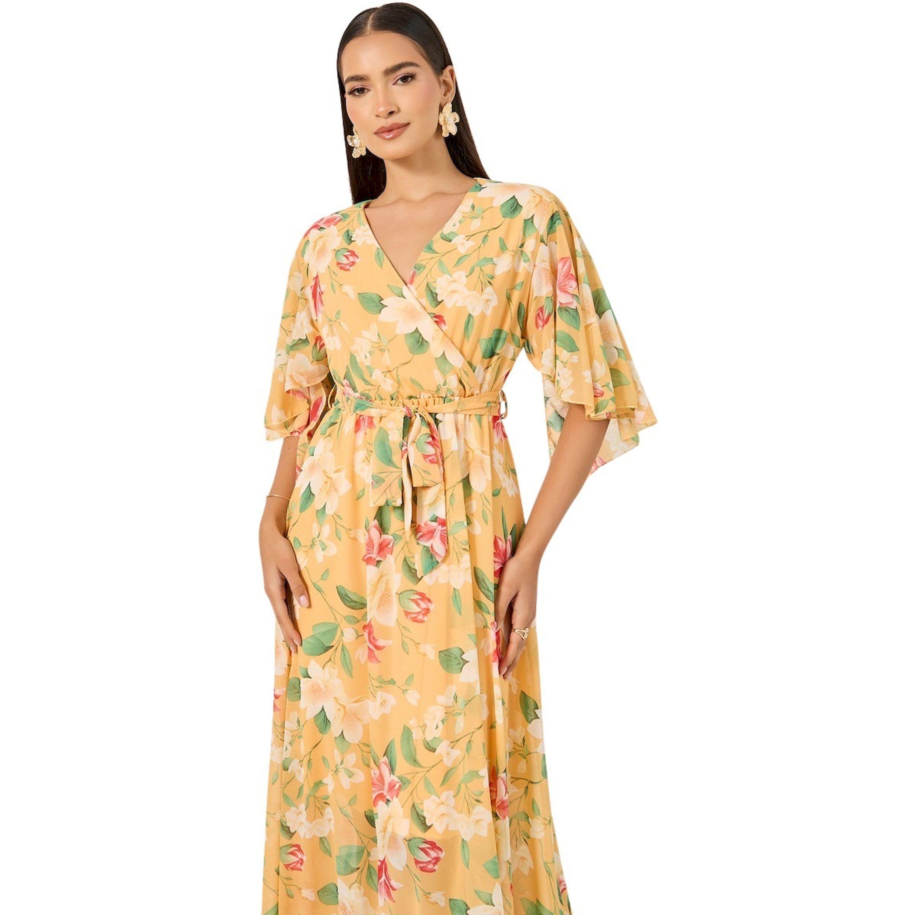 ستايلي - فستان ماكسي بأكمام ملاك وطبعة زهور-women-clothing-dresses-image-3