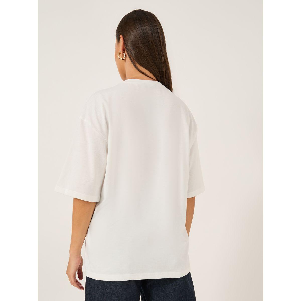 تيشيرت فضفاض بطبعة جرافيك وأكمام قصيرة-women-clothing-tshirts-image-5