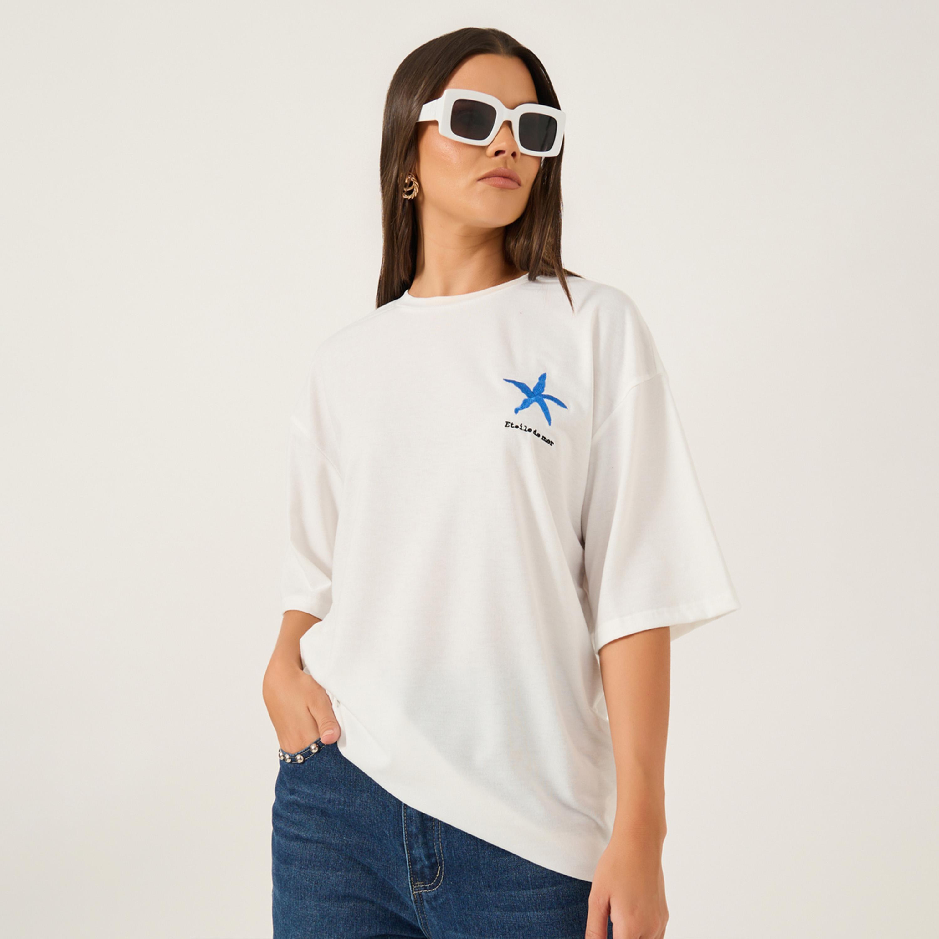 Styli Embroidered Short Sleeve Oversized T-Shirt-women-clothing-tshirts-image-1