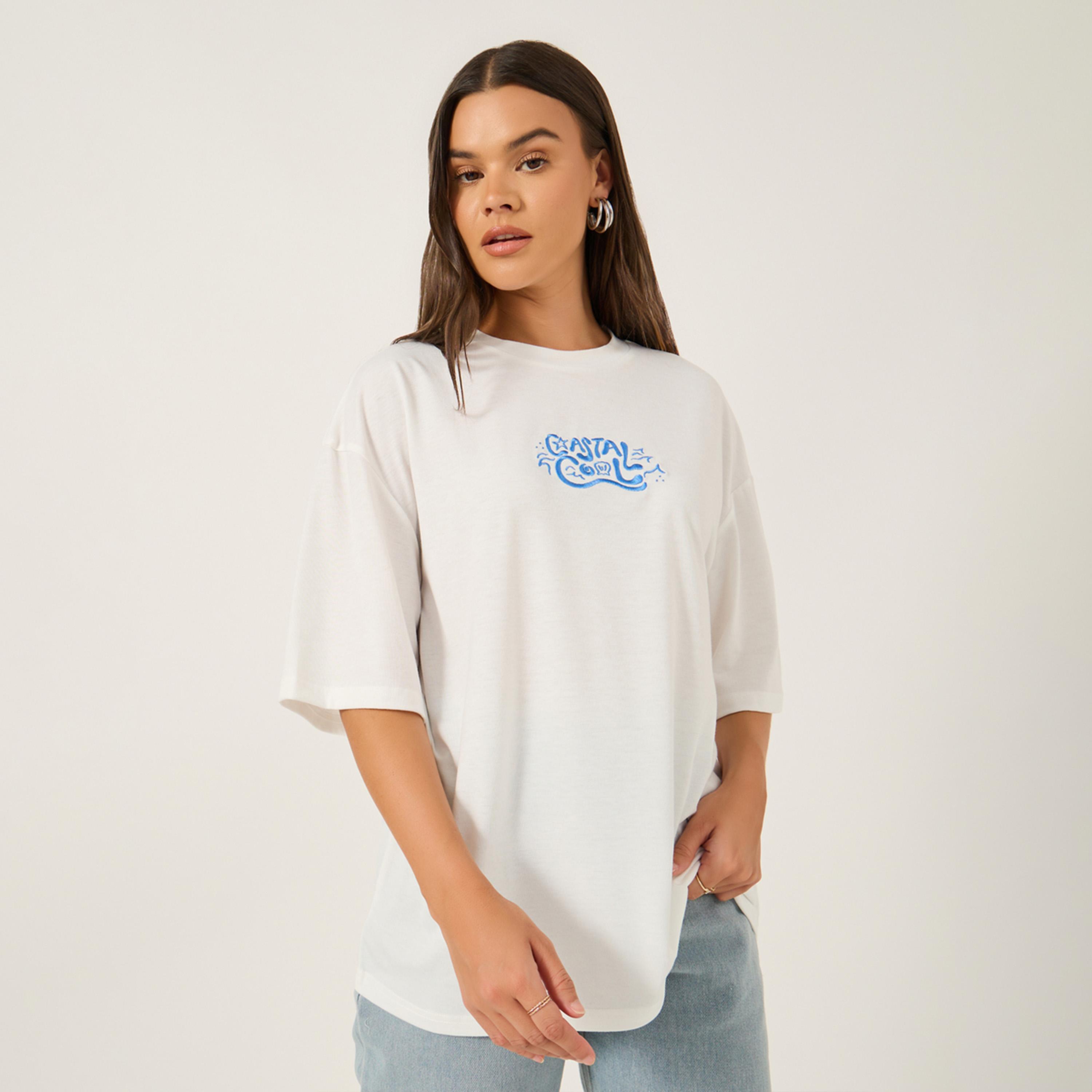 Styli Embroidered Short Sleeve Oversized T-Shirt-women-clothing-tshirts-image-1