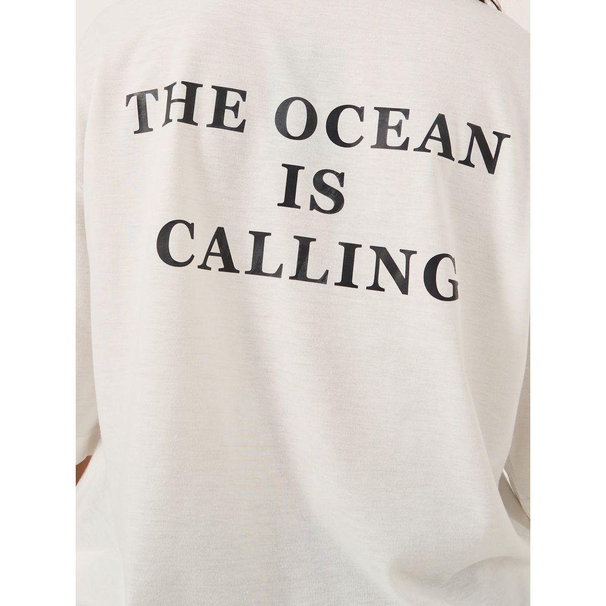 تيشيرت فضفاض بطبعة كتابة وأكمام قصيرة-women-clothing-tshirts-image-3