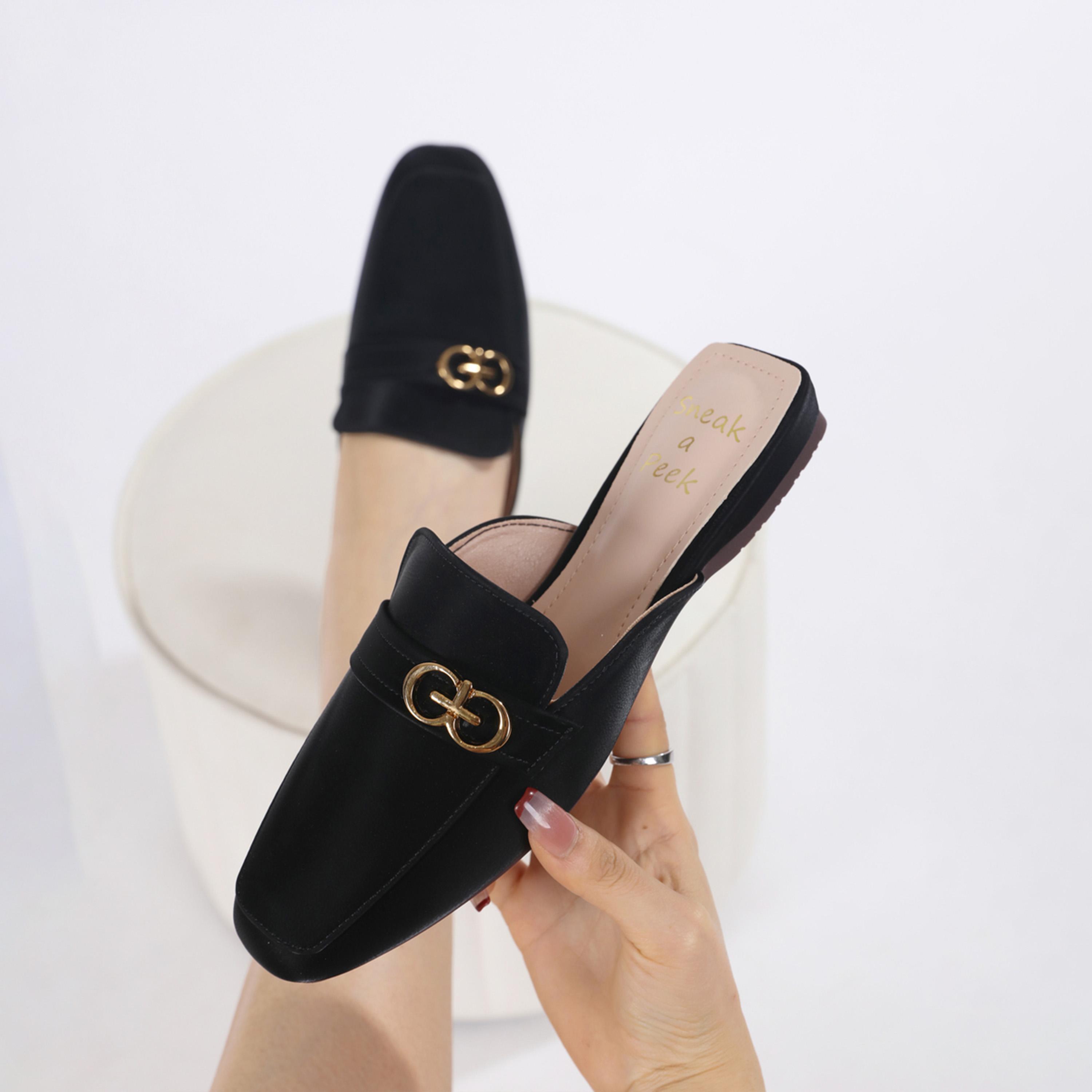 سنيك أبيك × ستايلي - حذاء سهل الارتداء بطرف معدني ومقدمة مربعة-women-shoes-sandals-flats-image-4