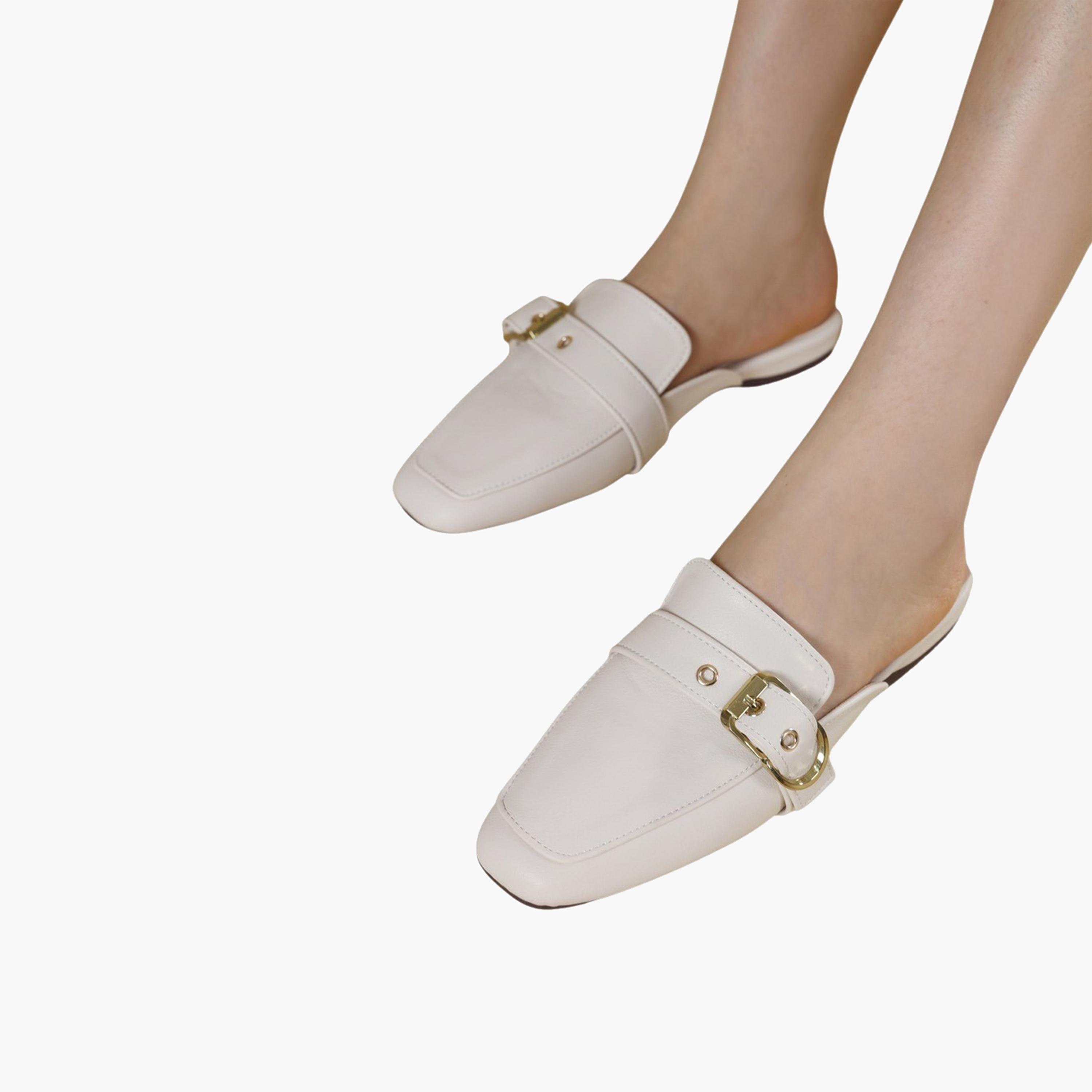 Sneak-a-Peek x Styli Buckle Detail Square Toe Slip-On Mules-women-shoes-sandals-flats-image-1
