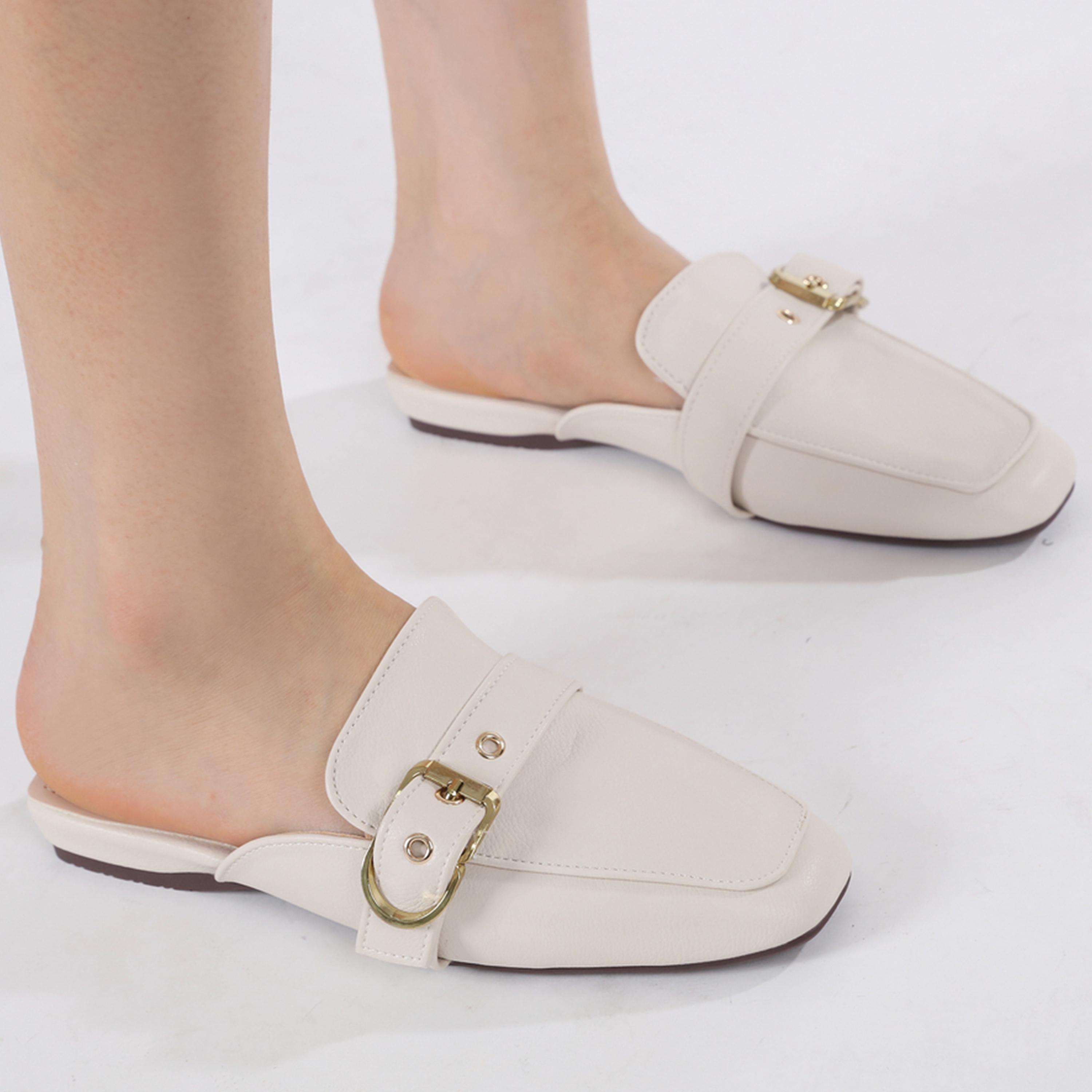 Sneak-a-Peek x Styli Buckle Detail Square Toe Slip-On Mules-women-shoes-sandals-flats-image-2