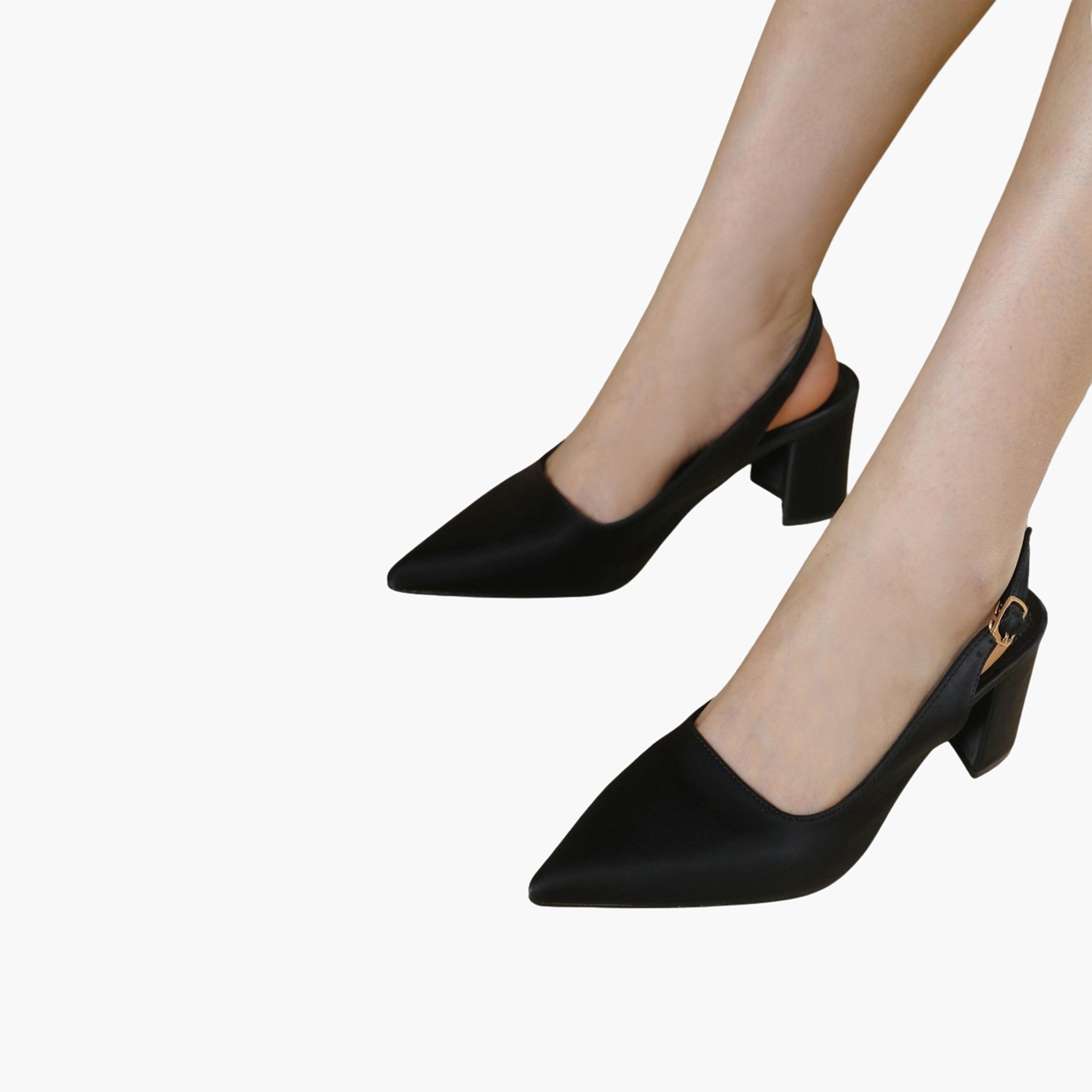 Sneak-a-Peek x Styli Plain Slingback Pointed Toe Block Heel Shoes-women-shoes-heels-image-1
