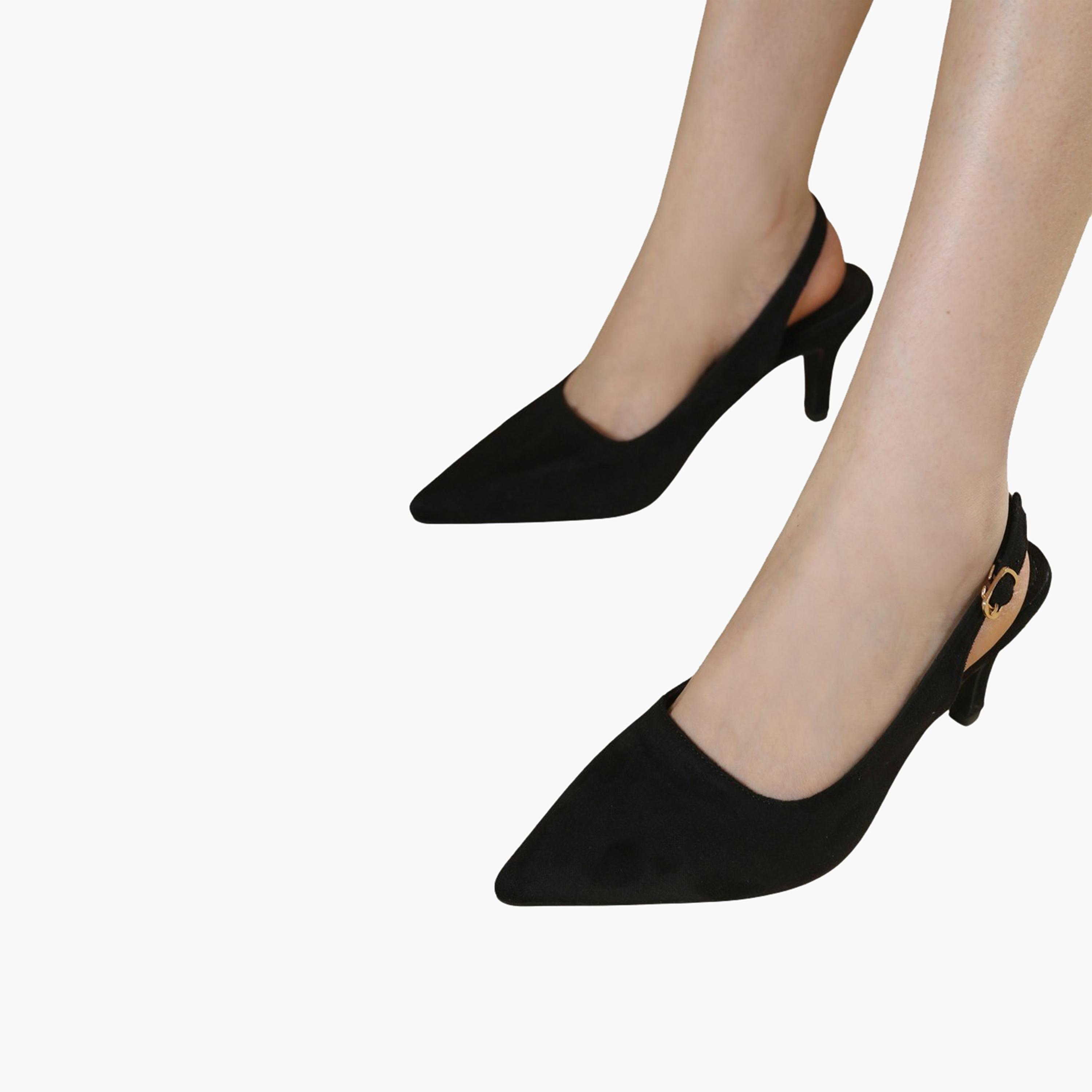 سنيك أبيك × ستايلي - حذاء ستيليتو سادة ذو مقدمة مدببة مفتوح من الخلف-women-shoes-heels-image-1