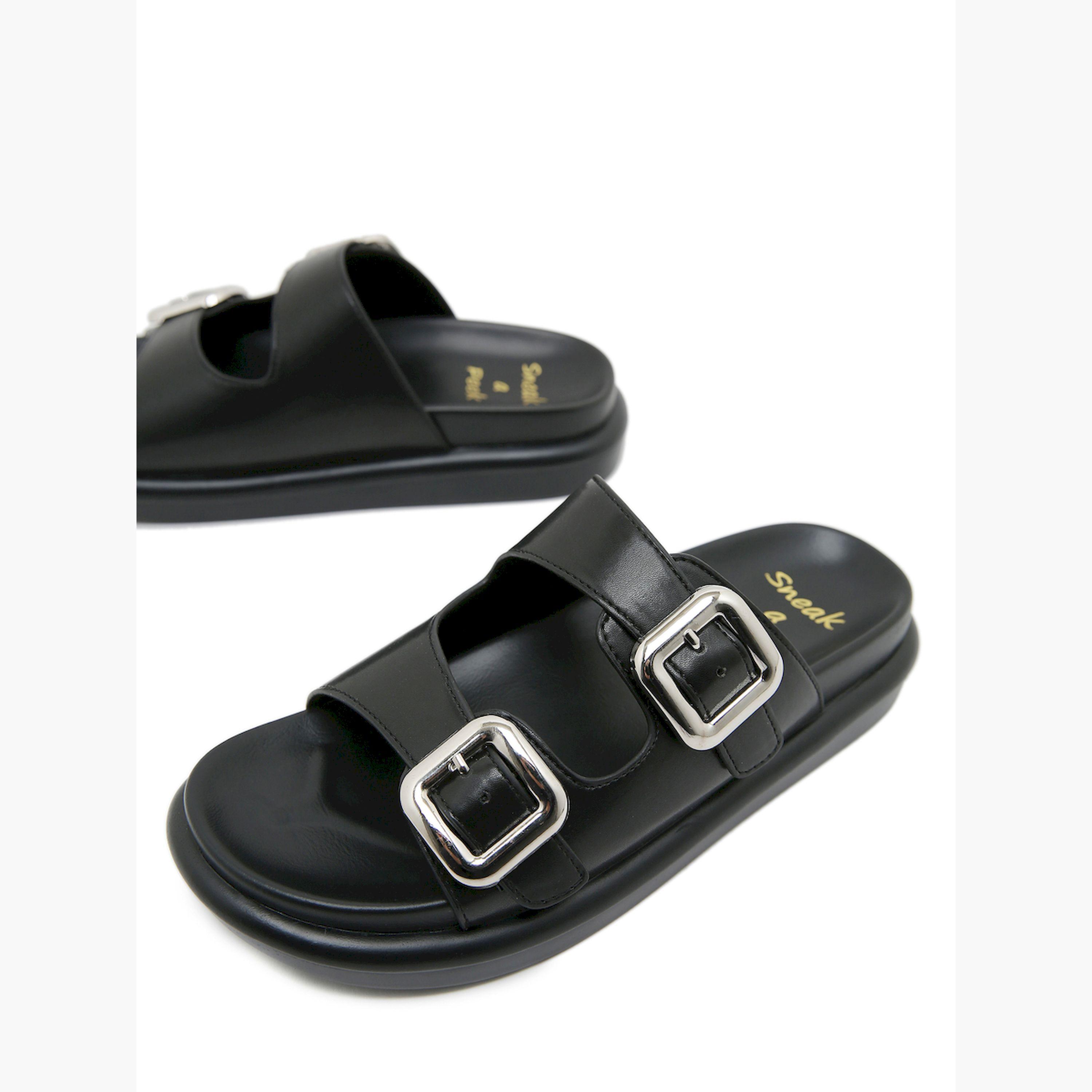 سنيك-أ-بيك × ستايلي - صندل مسطح مريح بمشبك مزدوج-women-shoes-sandals-flats-image-4