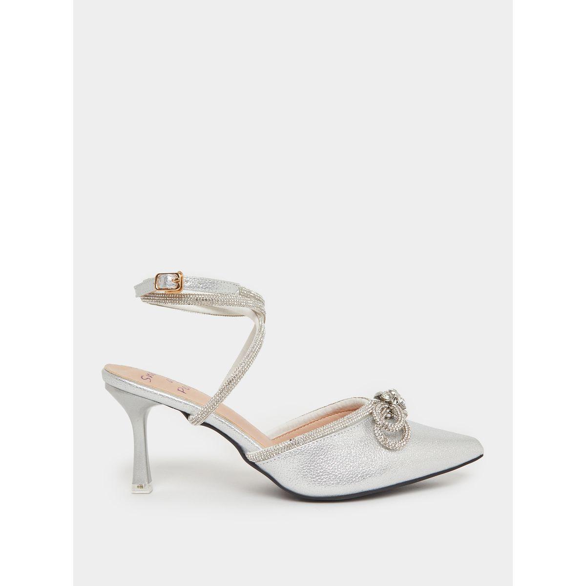 Sneak-a-Peek Rhinestone Embellished Pointed Toe Ankle Strap Shoes-women-shoes-heels-image-1