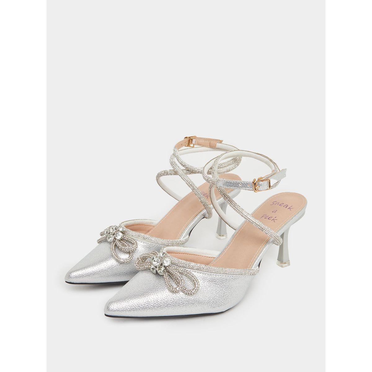 Sneak-a-Peek Rhinestone Embellished Pointed Toe Ankle Strap Shoes-women-shoes-heels-image-2