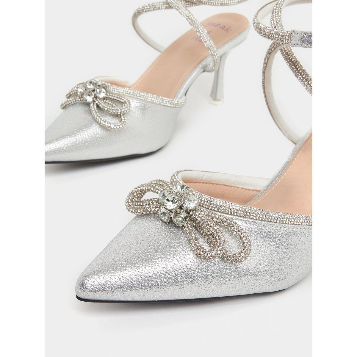 Sneak-a-Peek Rhinestone Embellished Pointed Toe Ankle Strap Shoes-women-shoes-heels-image-3