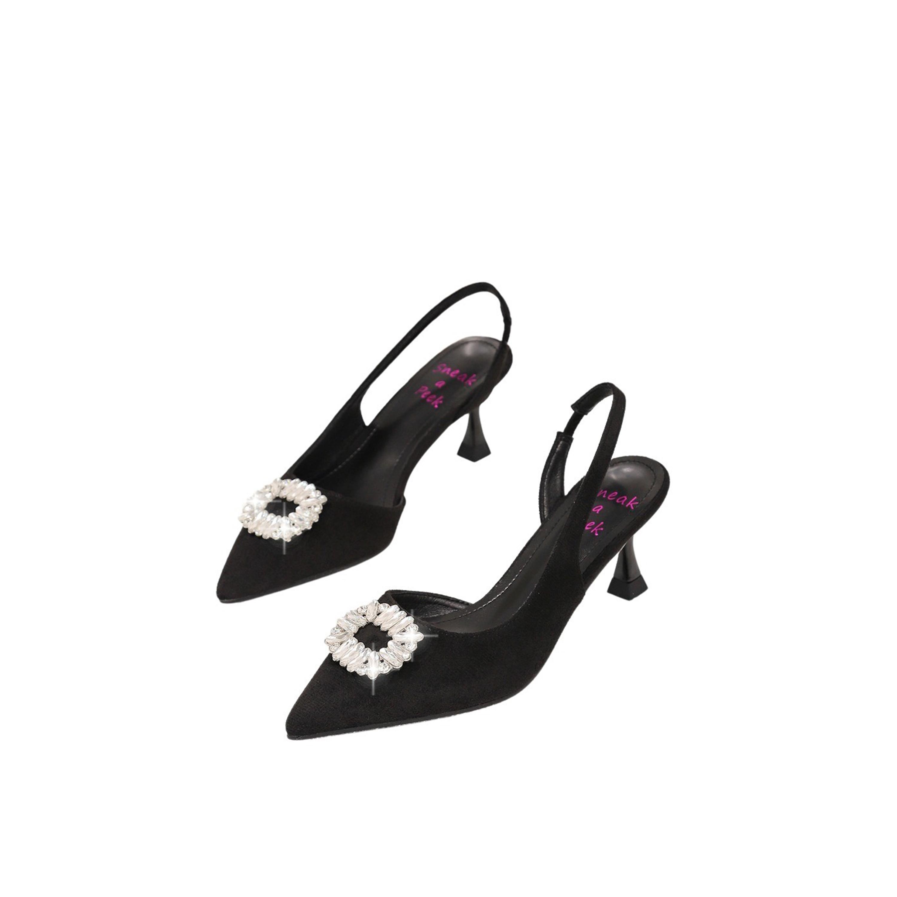 سنيك-أ-بيك × ستايلي - حذاء بكعب ستيليتو وإبزيم من أحجار الراين ومقدمة مدببة-women-shoes-heels-image-1