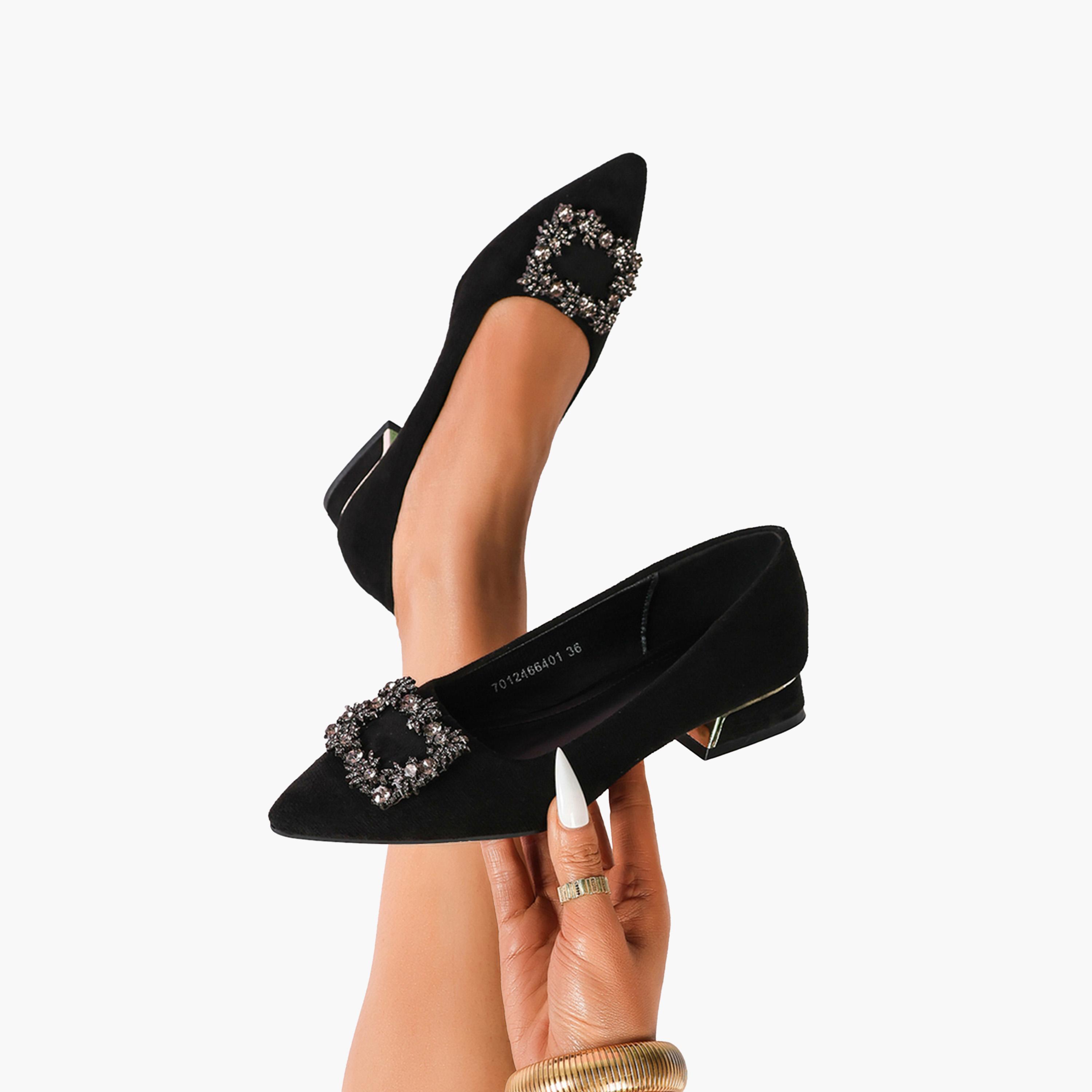 سنيك ابيك × ستايلي-  حذاء بكعب سميك ومقدمة مدببة مزخرف-women-shoes-heels-image-5