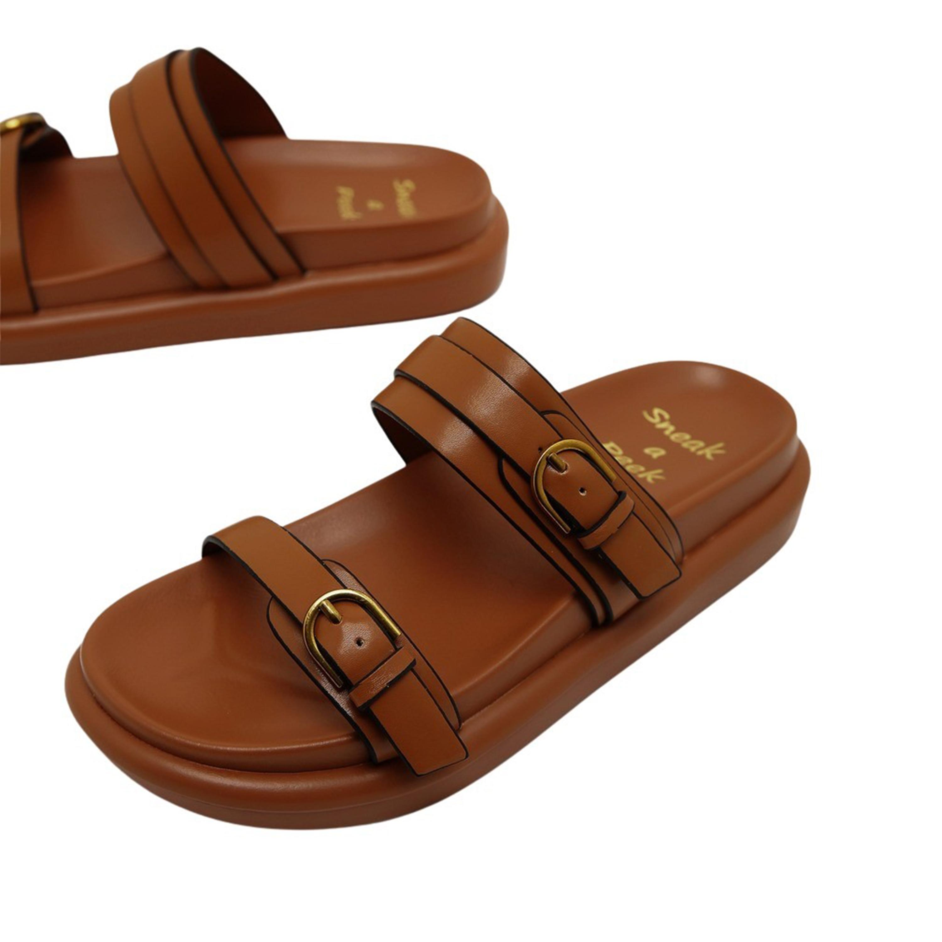 Sneak-a-Peak X Styli Comfort Double Buckle Flatform Sandals-women-shoes-sandals-flats-image-2