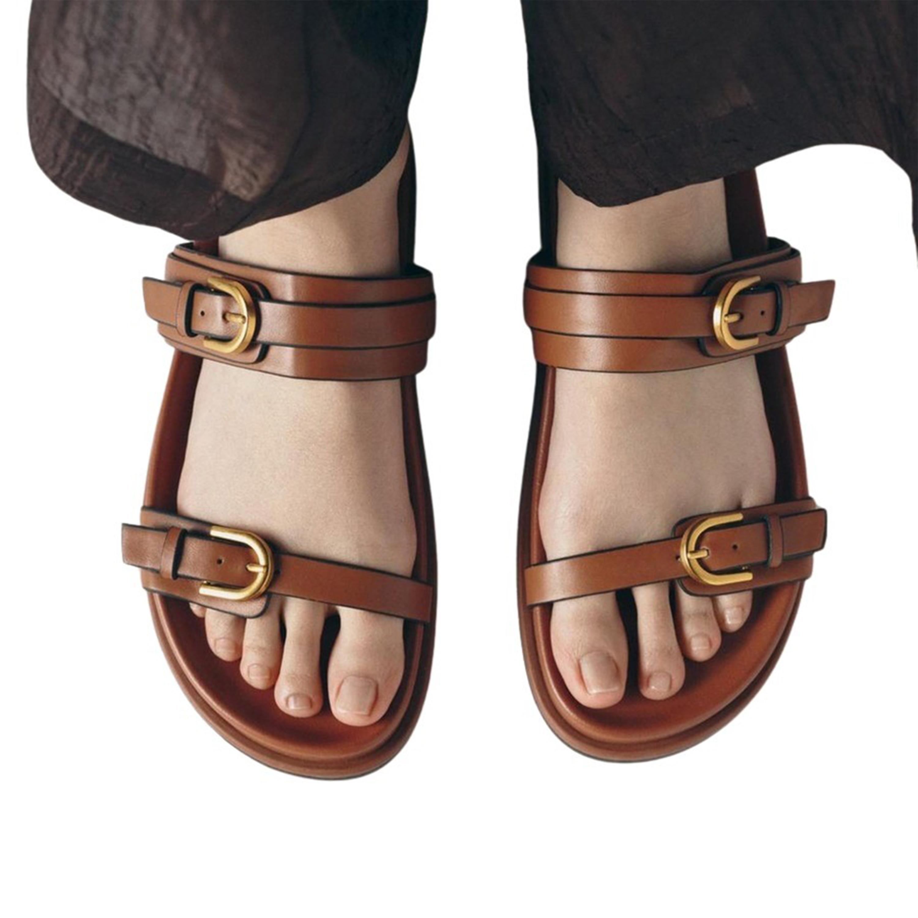Sneak-a-Peak X Styli Comfort Double Buckle Flatform Sandals-women-shoes-sandals-flats-image-6