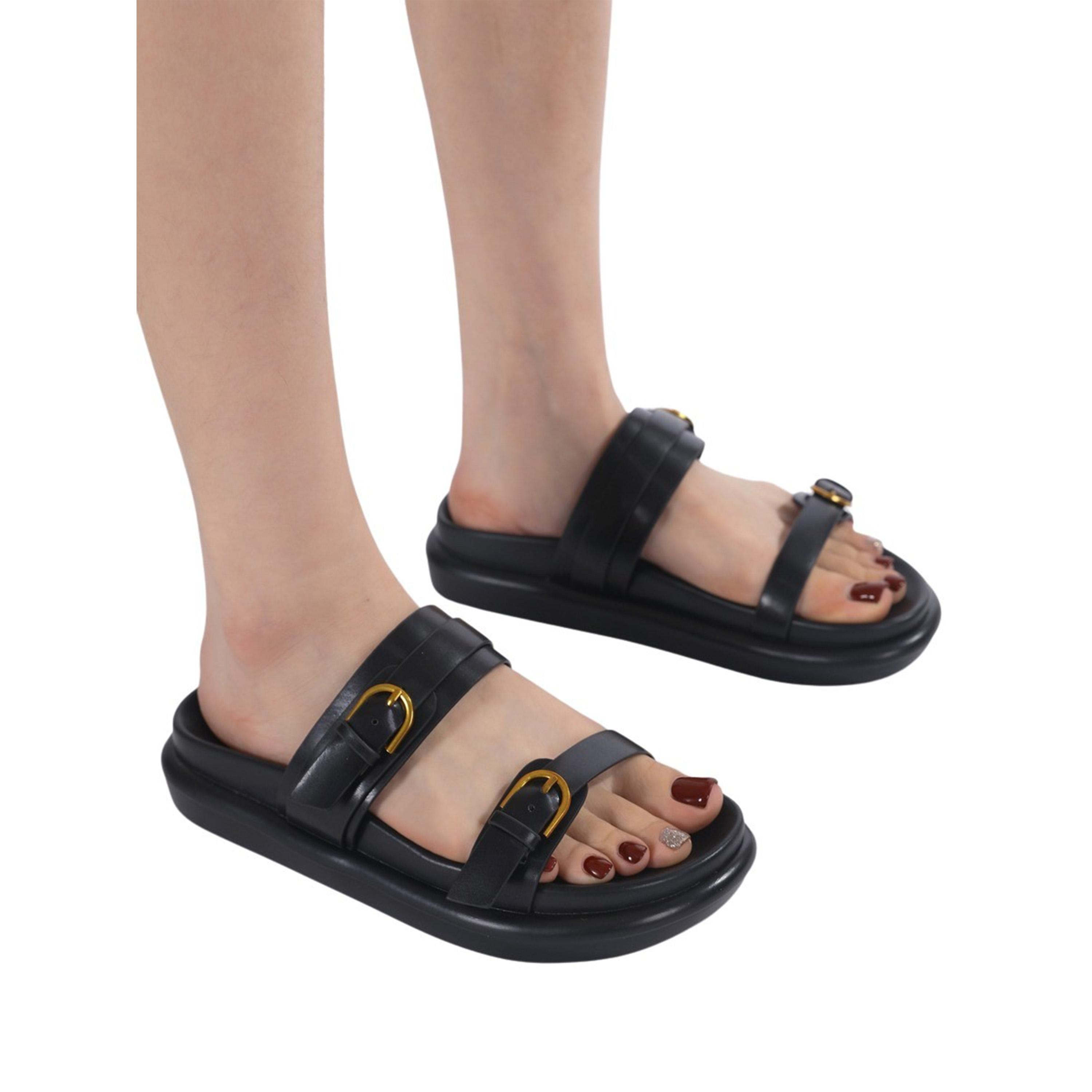 سنيك-أ-بيك × ستايلي - صندل مسطح مريح بمشبك مزدوج-women-shoes-sandals-flats-image-3