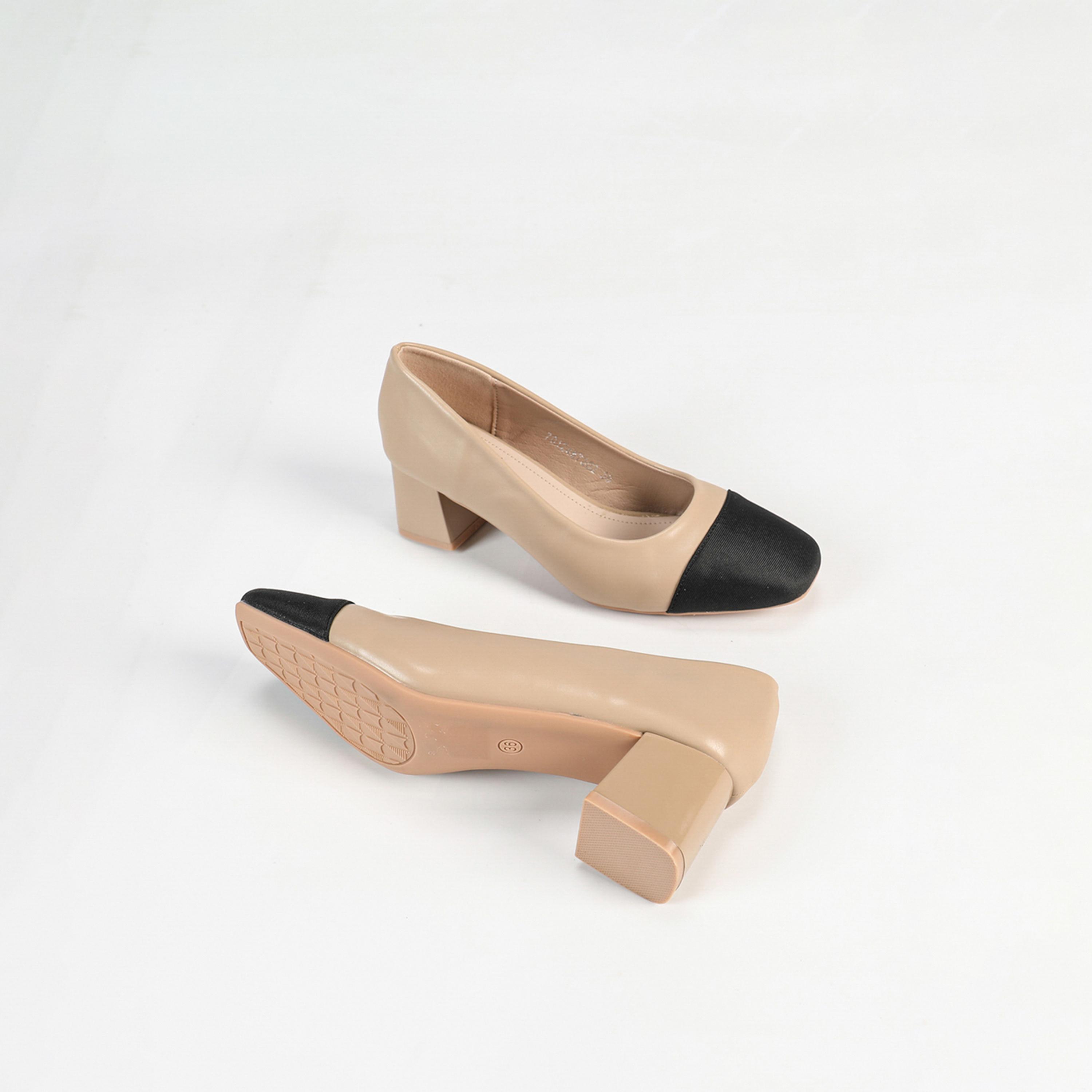 Sneak-a-Peek x Styli Two Tone Square Toe Block Heeled Pumps-women-shoes-heels-image-6