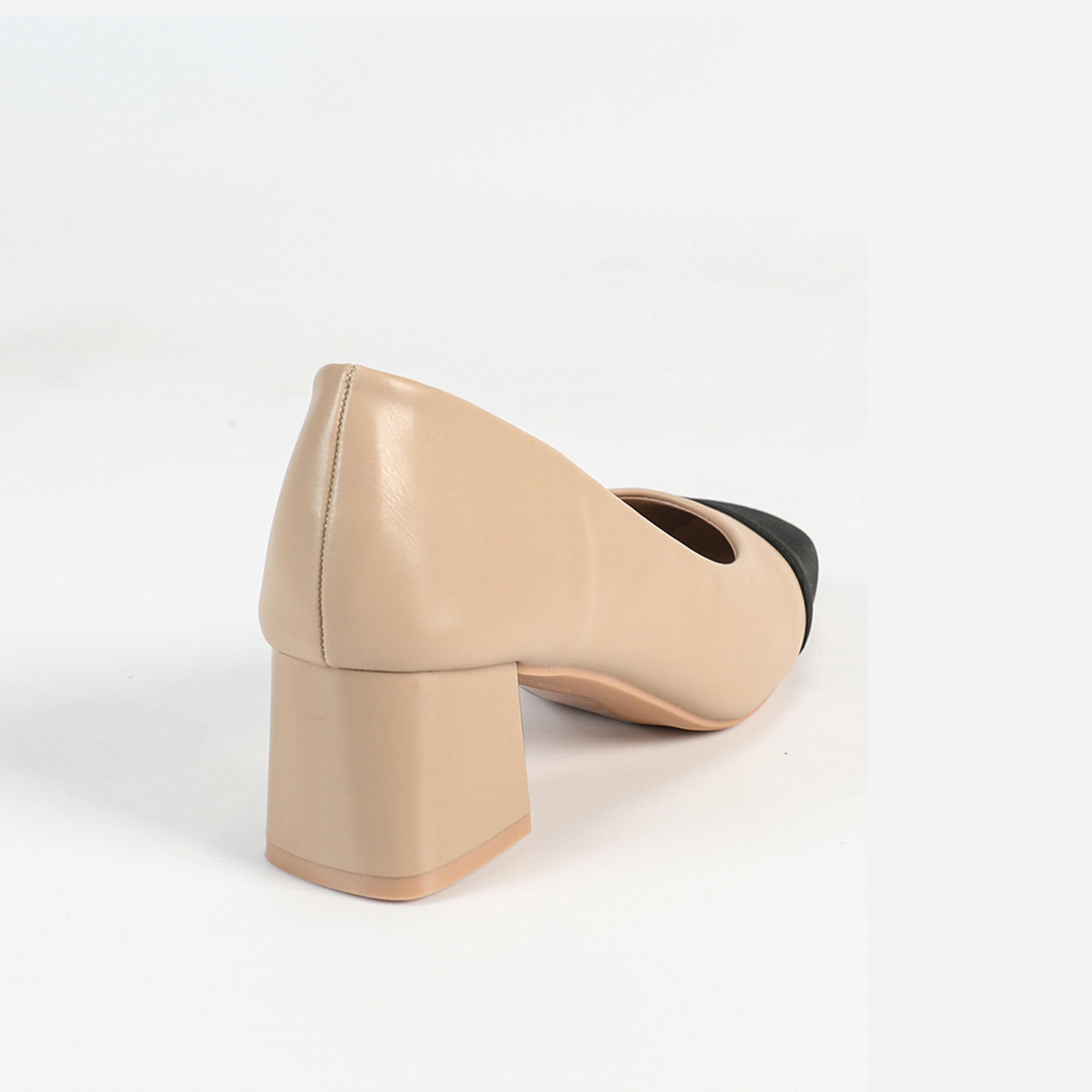 Sneak-a-Peek x Styli Two Tone Square Toe Block Heeled Pumps-women-shoes-heels-image-7