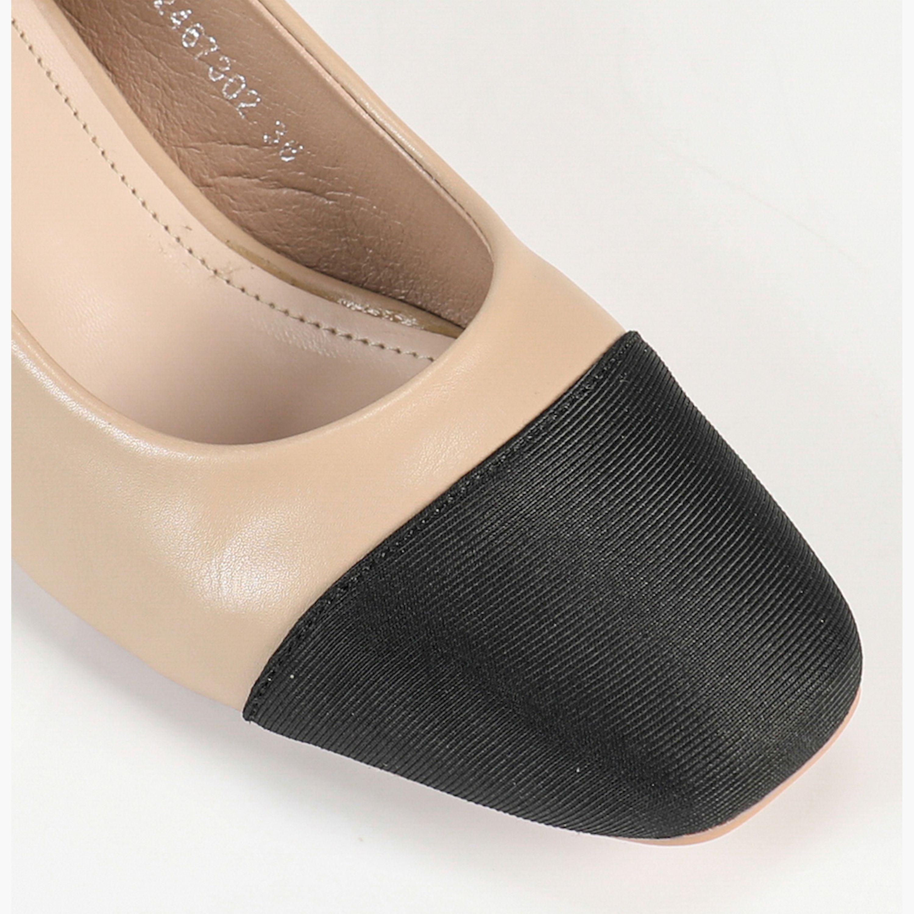 Sneak-a-Peek x Styli Two Tone Square Toe Block Heeled Pumps-women-shoes-heels-image-8