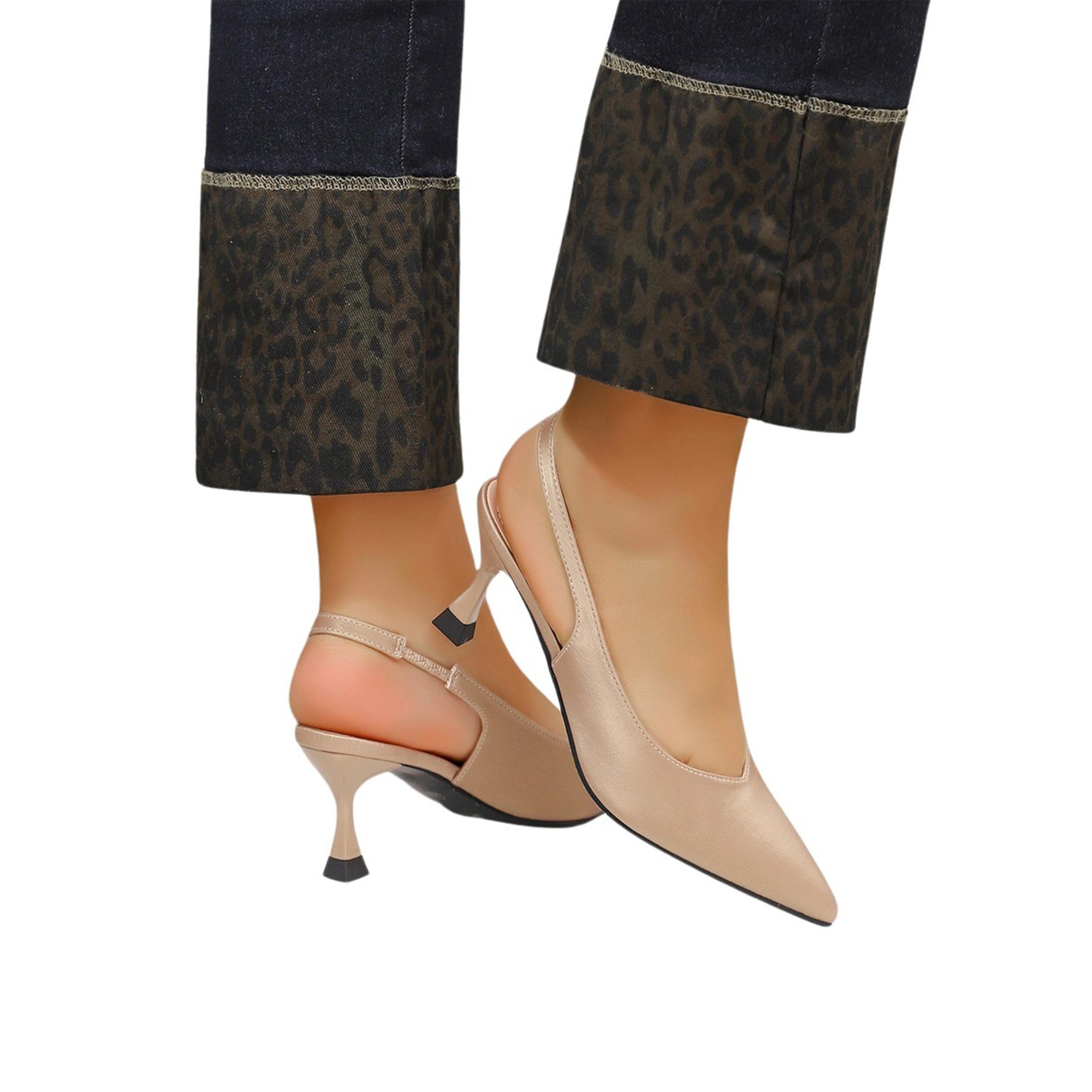 Sneak-a-Peak X Styli Pointed Toe Slingback Kitten Heels Pumps-women-shoes-heels-image-3