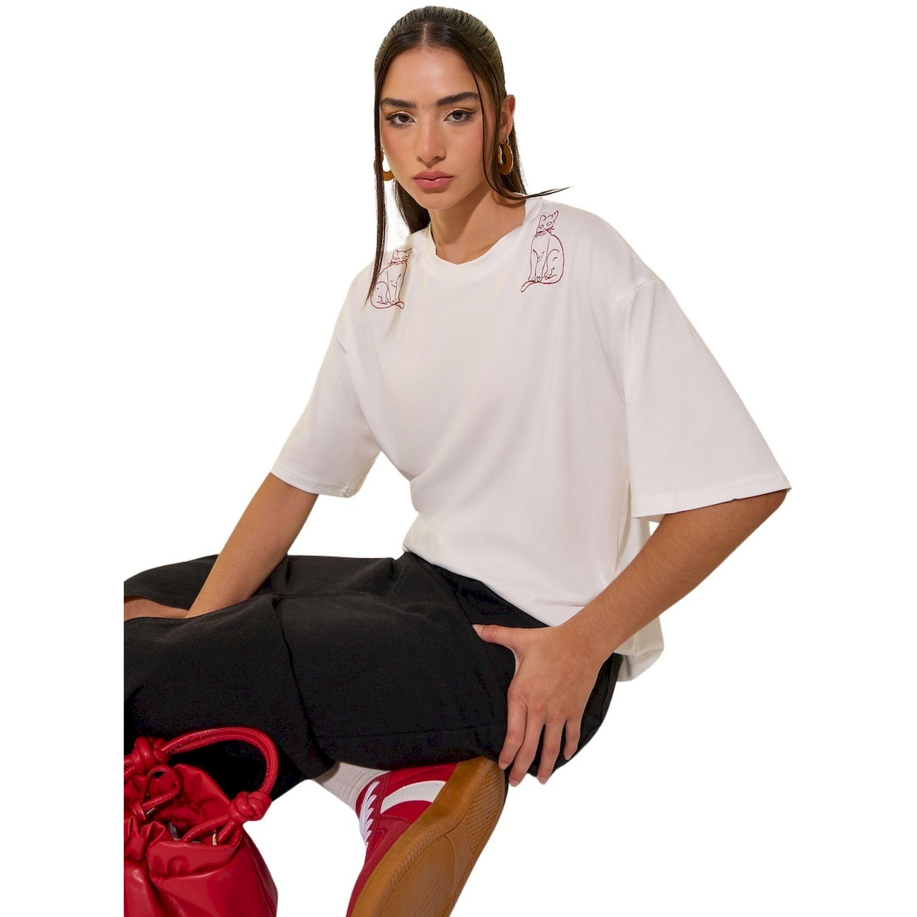 Styli Embroidered Detail Round Neck Oversized T-Shirt-women-clothing-tshirts-image-1