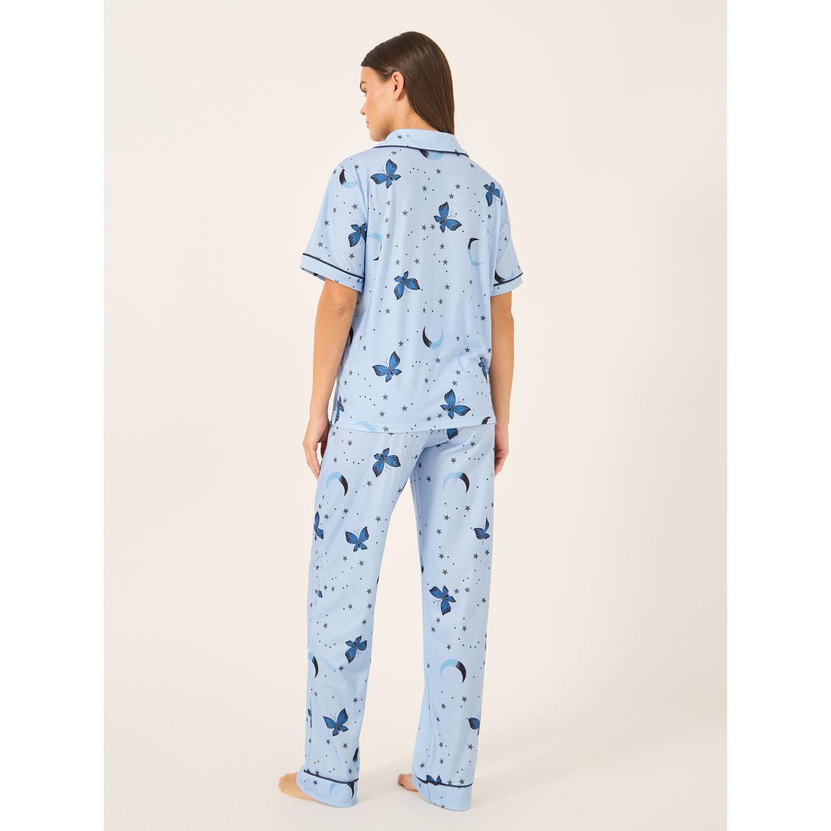 طقم بيجاما من بنطال وبلوزة بطبعة جرافيك-women-clothing-nightwear-pyjamas-longsets-image-6