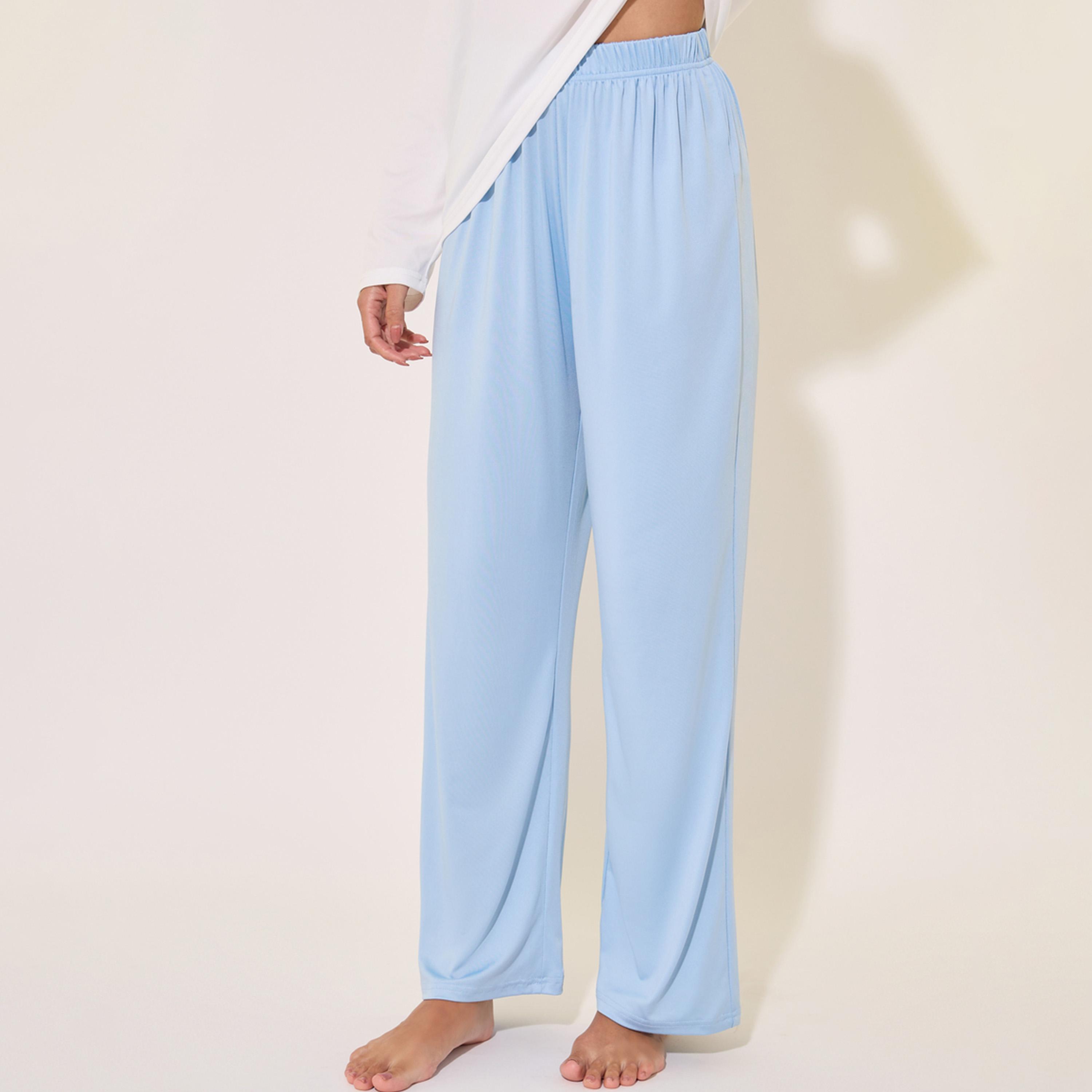 Styli Asymmetric Hem Long Sleeve T-Shirt and Pyjama Set-women-clothing-nightwear-pyjamas-longsets-image-6