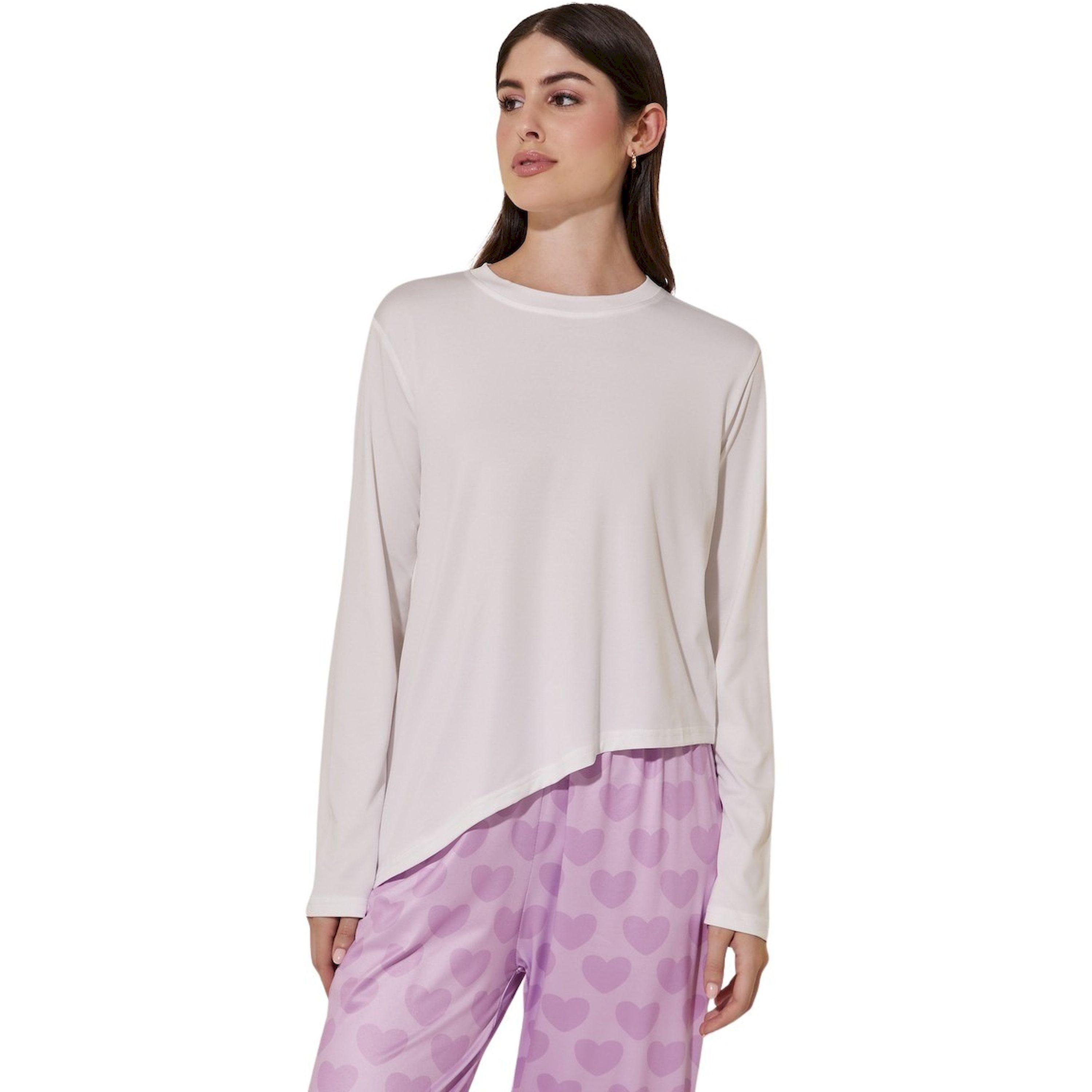 Styli Asymmetric Hem Long Sleeve Tee and Hearted Printed Straight Leg Pants-women-clothing-nightwear-pyjamas-longsets-image-2