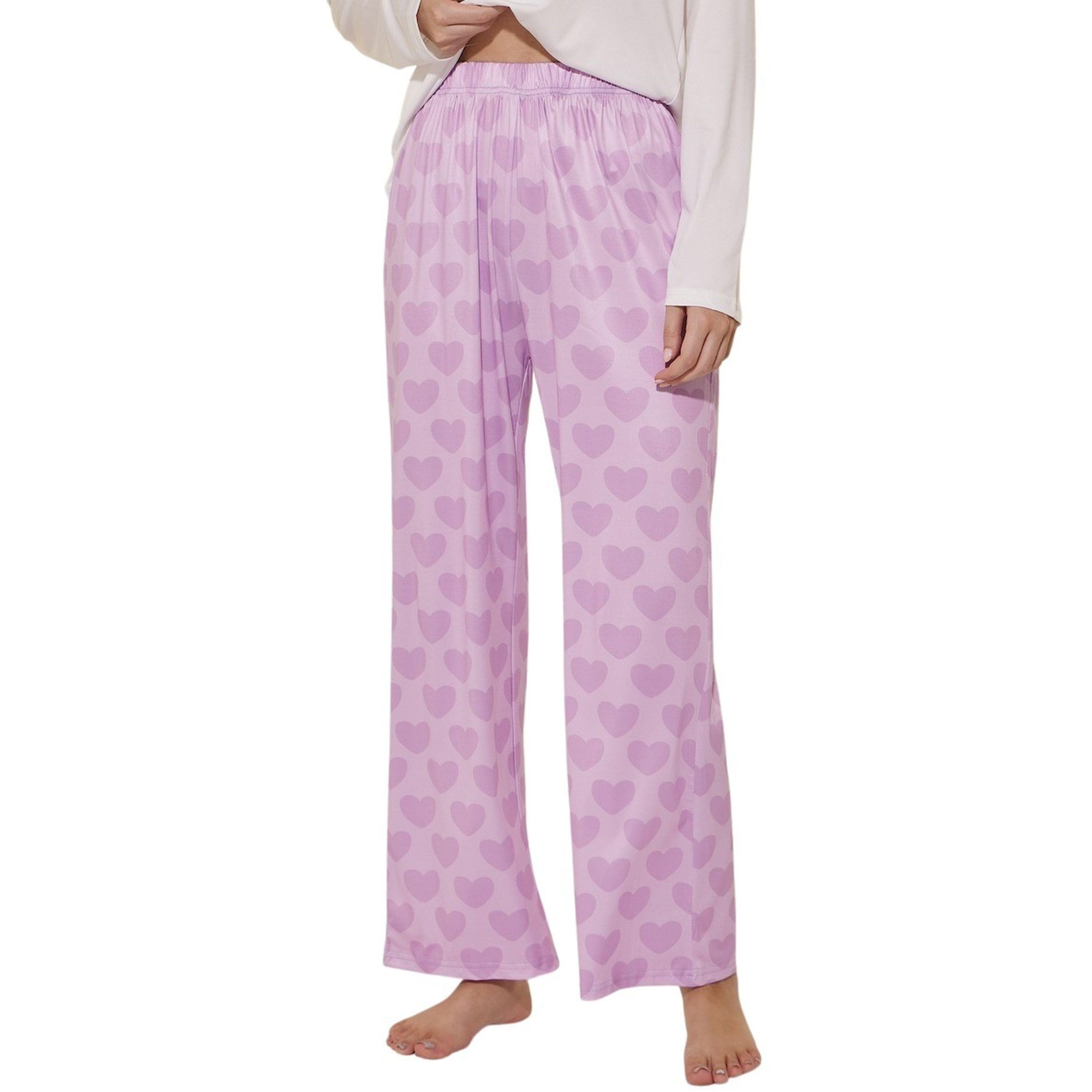 Styli Asymmetric Hem Long Sleeve Tee and Hearted Printed Straight Leg Pants-women-clothing-nightwear-pyjamas-longsets-image-5