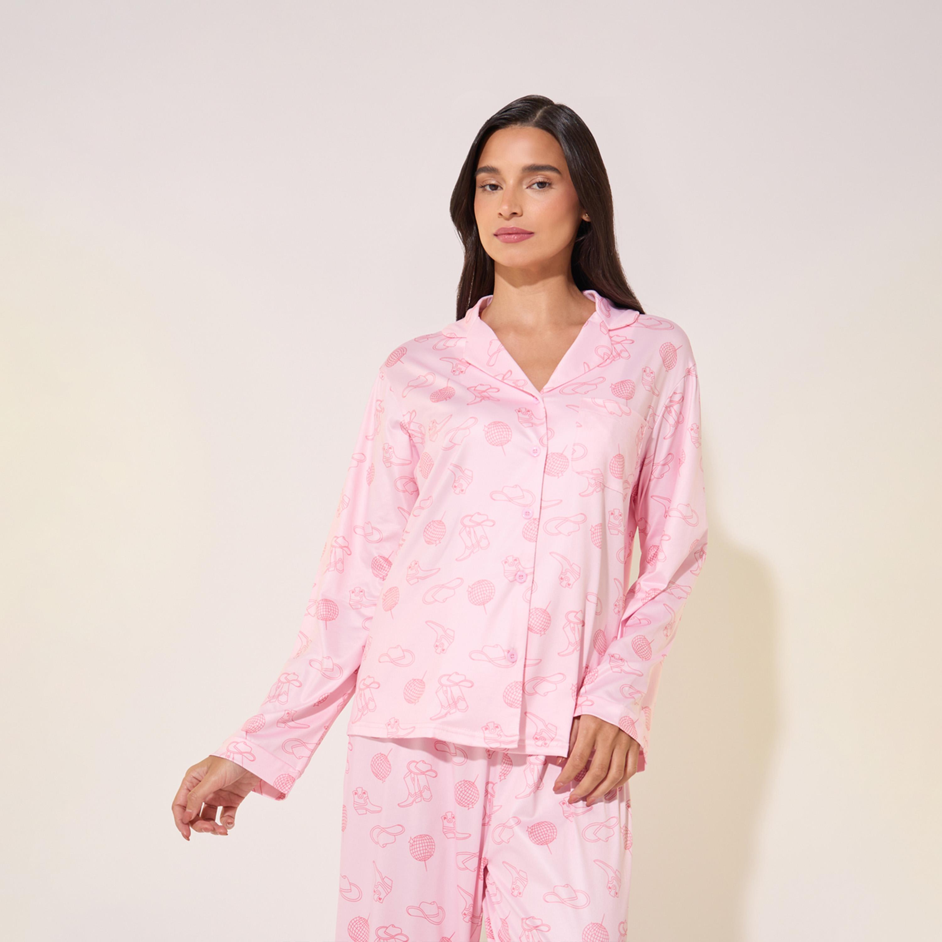 طقم من بنطال بيجاما وبلوزة مطبعة بالكامل-women-clothing-nightwear-pyjamas-longsets-image-3