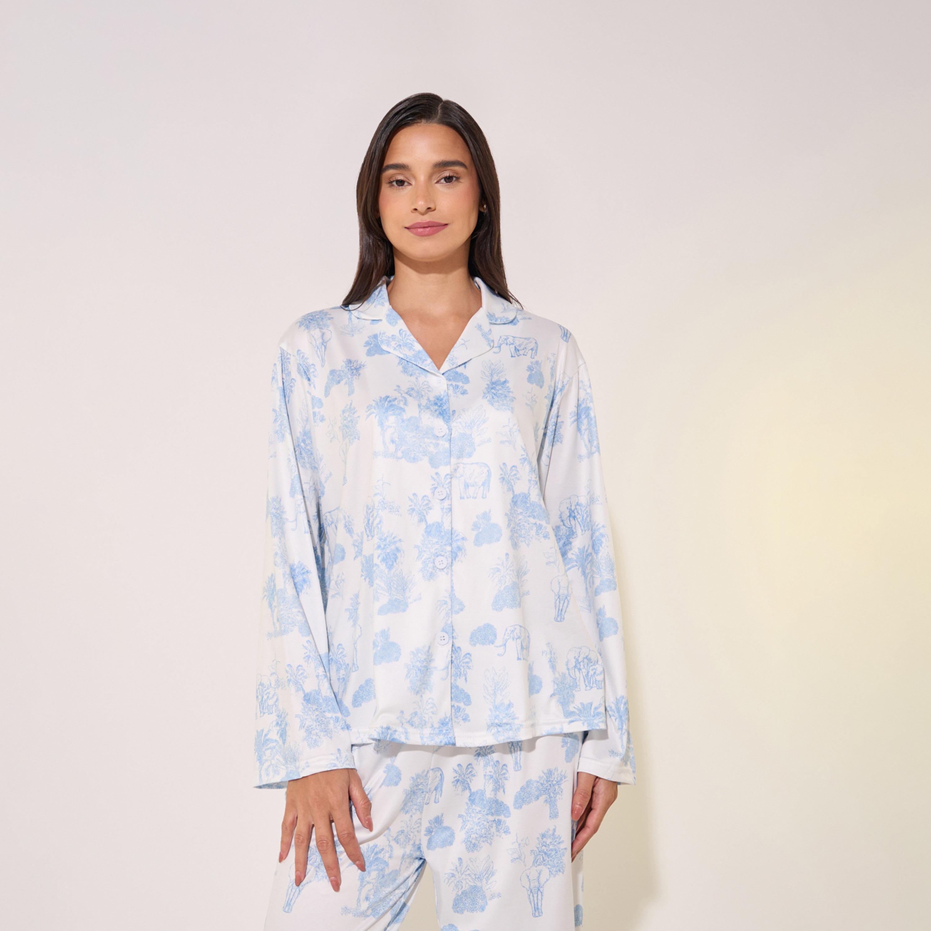 Take Two All-Over Print Shirt and Pyjama Set-women-clothing-nightwear-pyjamas-longsets-image-3