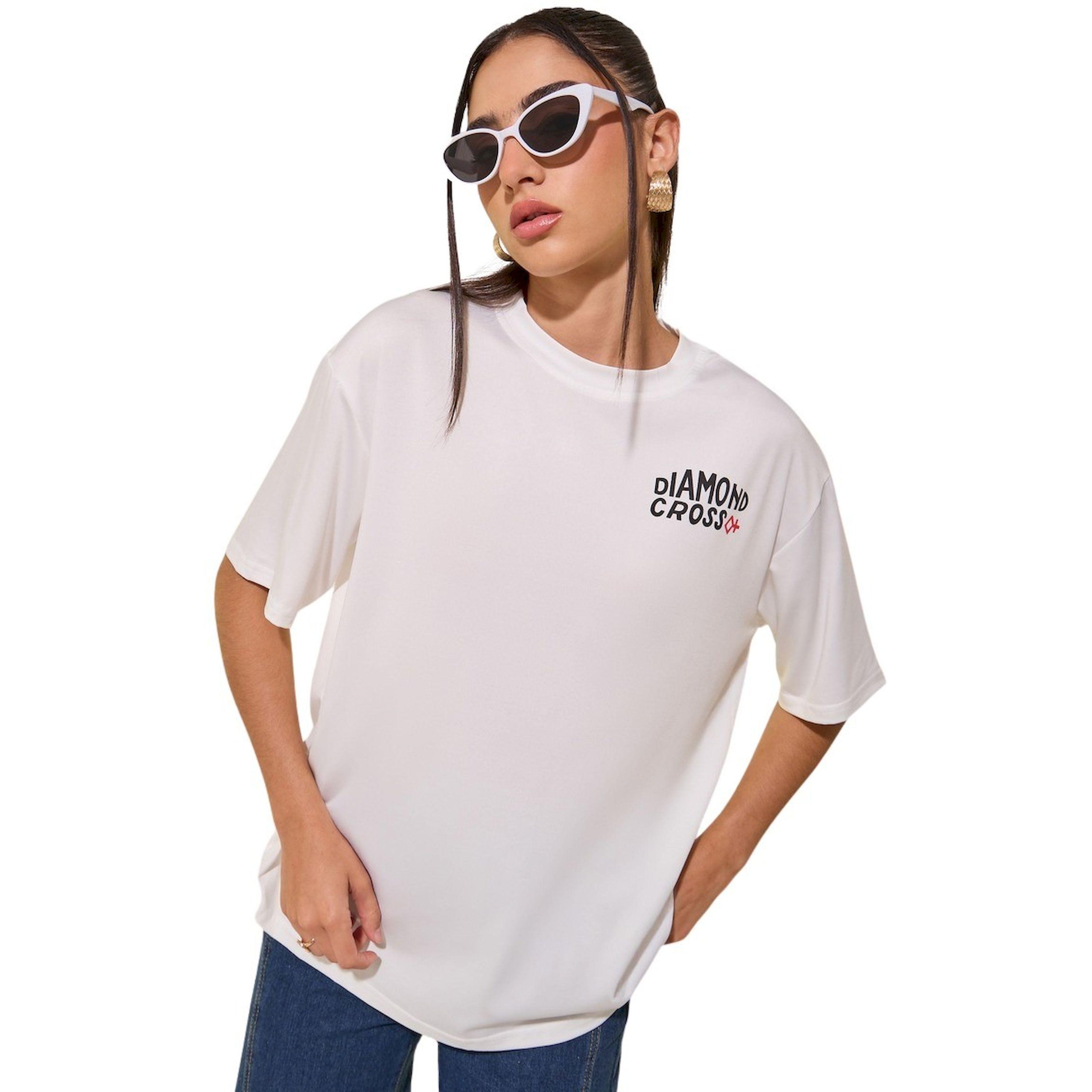 ستايلي -  تي شيرت مقاس كبيربأكمام قصيرة ومطبوع عليه شعار-women-clothing-tshirts-image-1