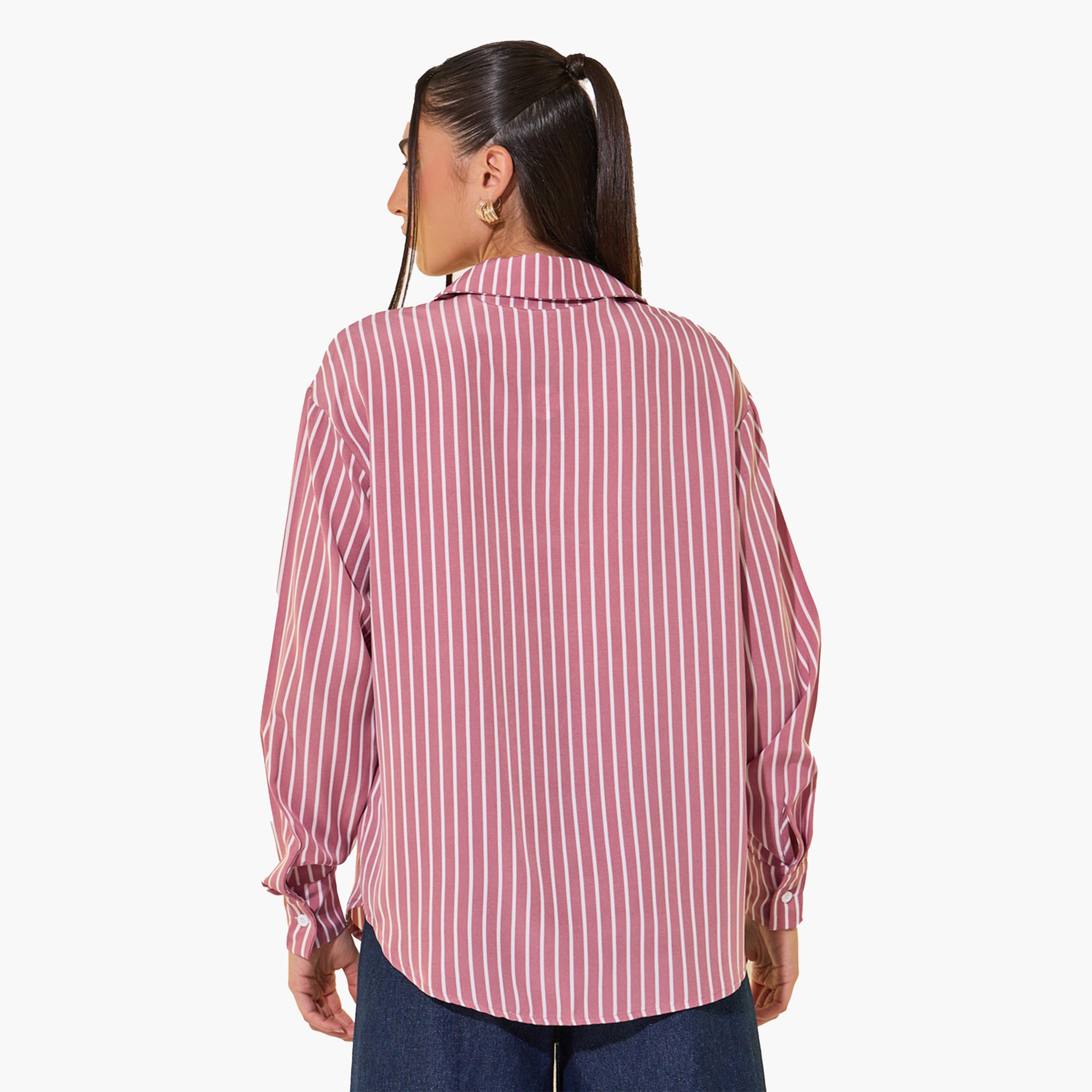 Styli Stripes Oversize Spread Collar Shirt-women-clothing-shirtsandblouses-shirts-image-5