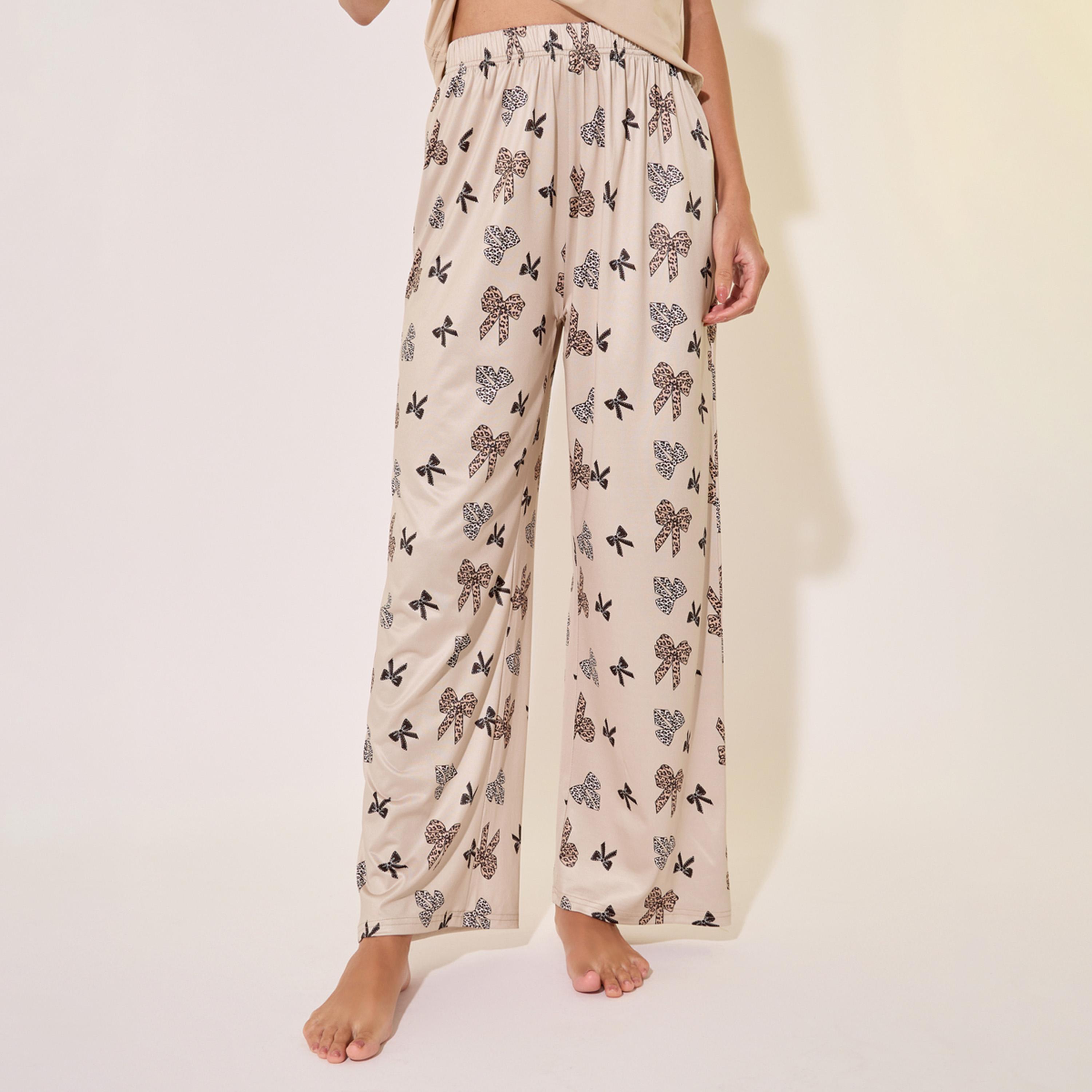 Styli Butterfly Print Round Neck T-Shirt and Pyjama Set-women-clothing-nightwear-pyjamas-longsets-image-6