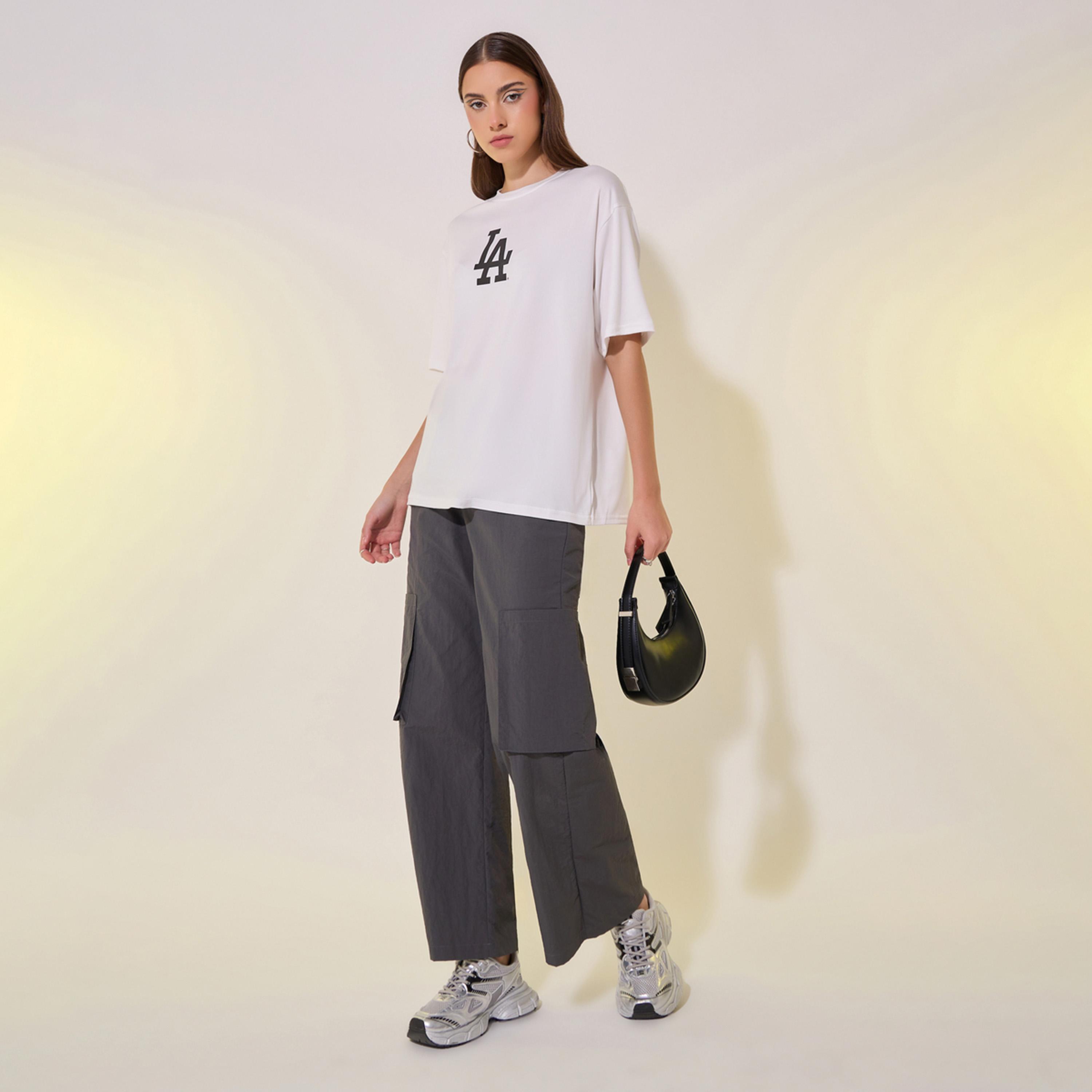 Styli Slogan Print Round Neck Oversized T-Shirt-women-clothing-tshirts-image-2