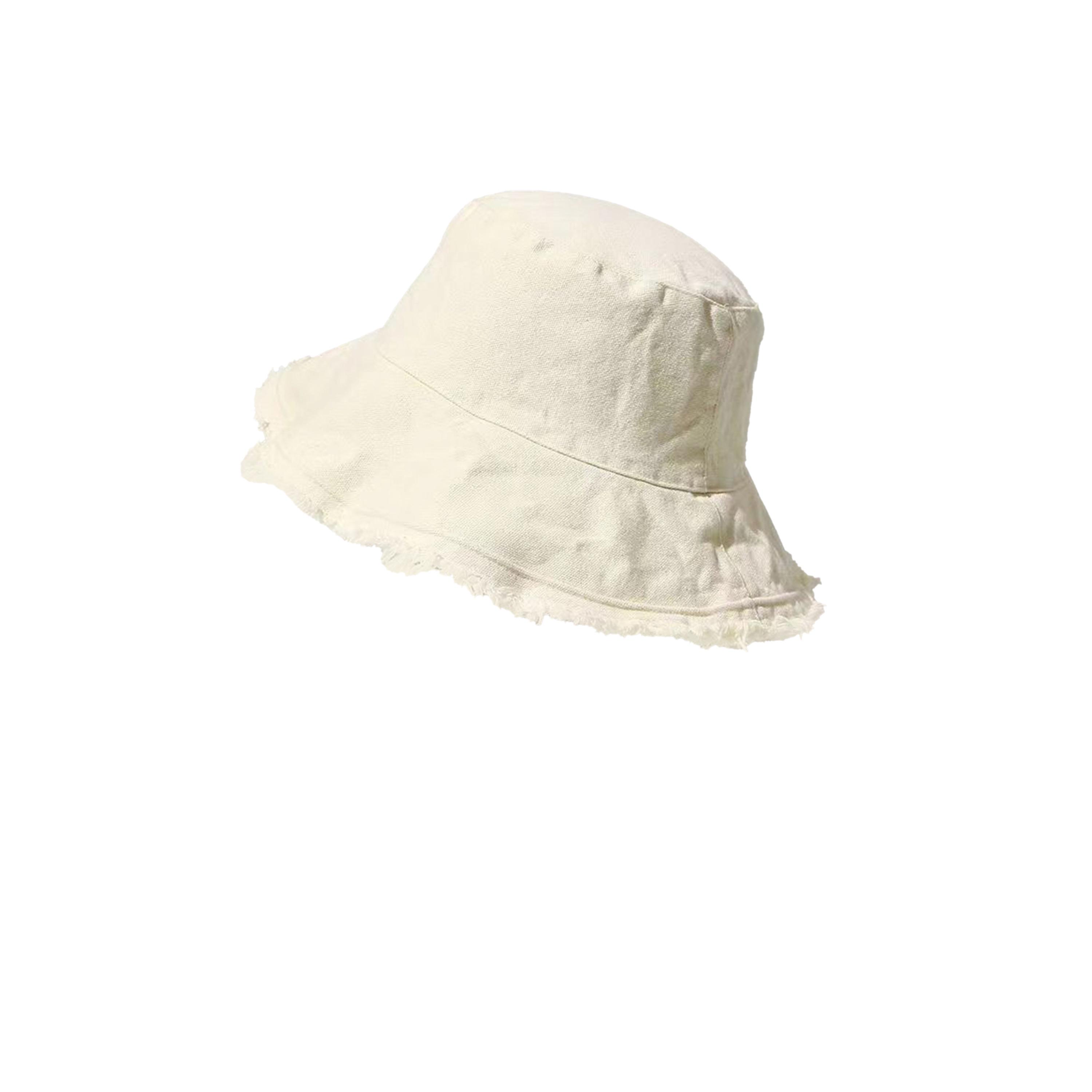 ستايلي -  قبعة دلو بيضاء ذات حافة متهالكة-women-clothingaccessories-capsandhats-image-1