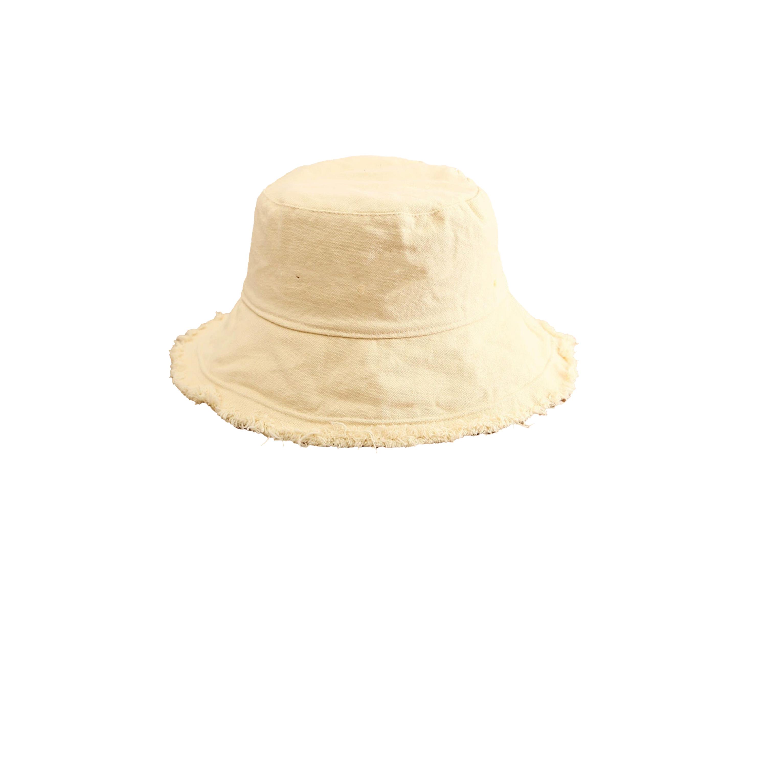 ستايلي -  قبعة دلو بيضاء ذات حافة متهالكة-women-clothingaccessories-capsandhats-image-2