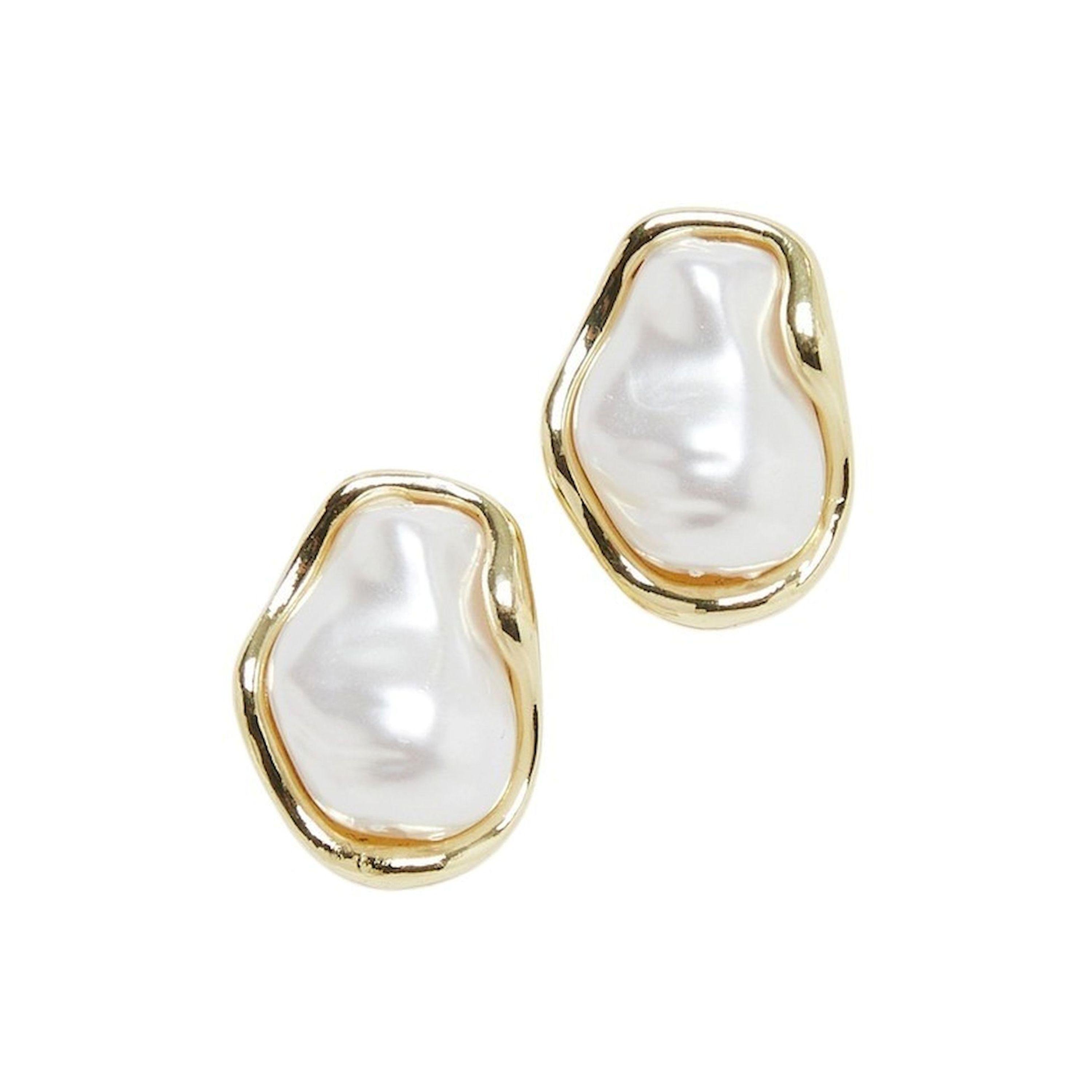 Styli Big Faux Pearl Earrings-women-watchesandjewellery-jewellery-earrings-image-1