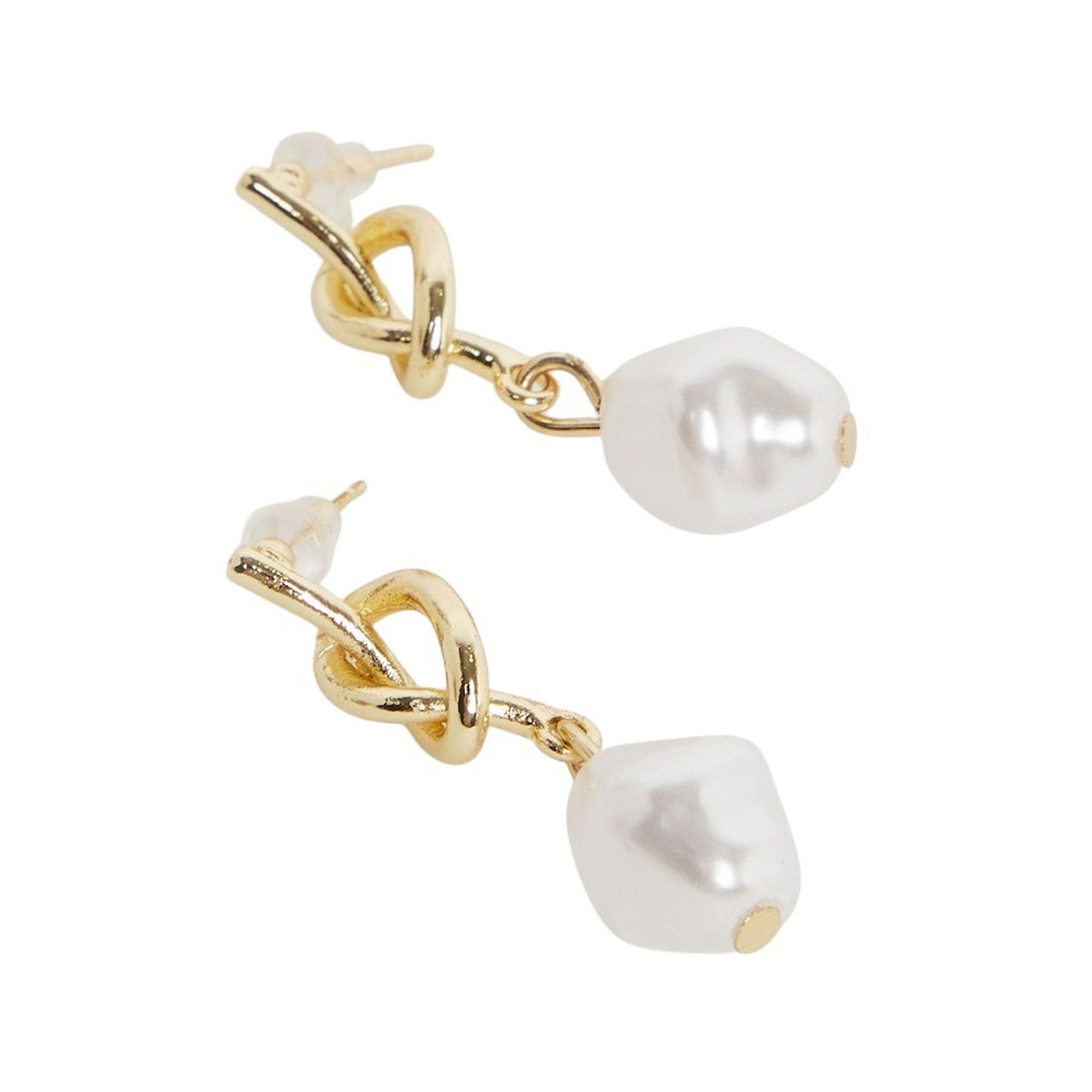 Styli Long Drop Faux Pearl Earrings-women-watchesandjewellery-jewellery-earrings-image-2