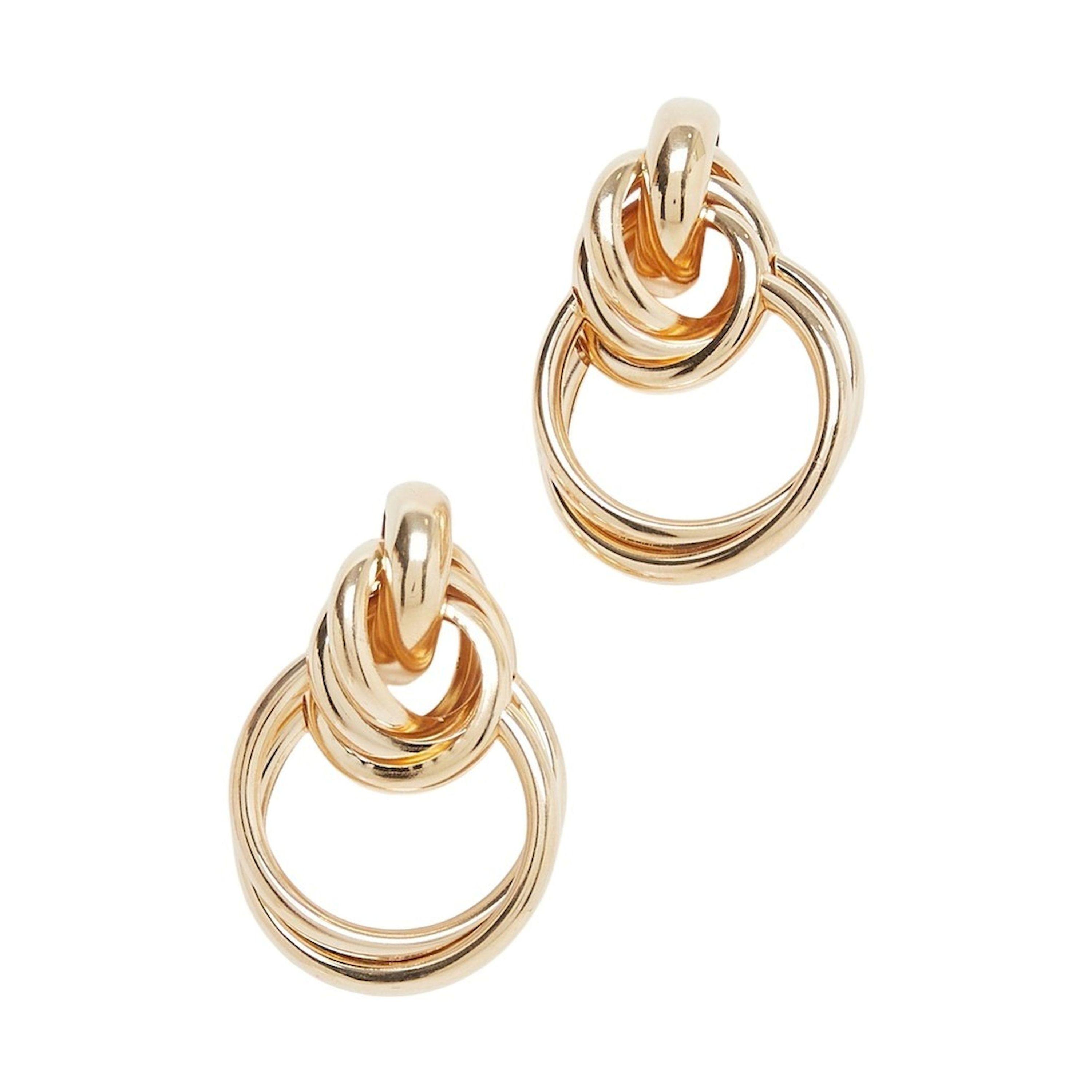 Styli Knotted Hoop Earrings-women-watchesandjewellery-jewellery-earrings-image-1