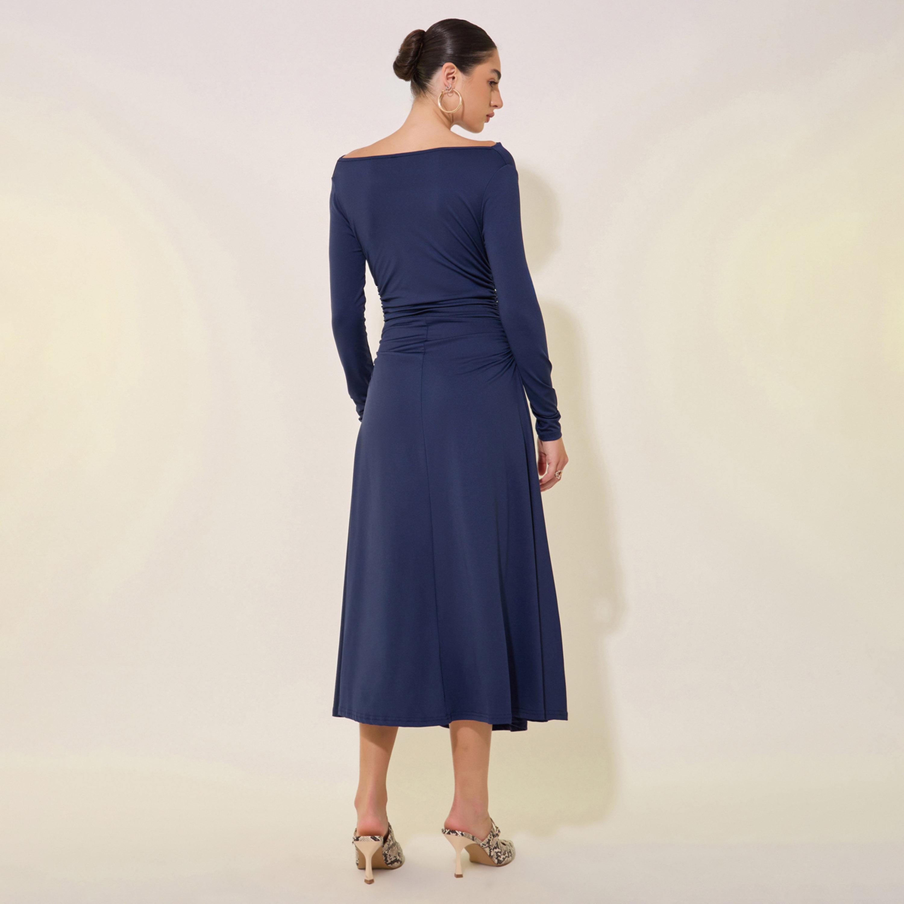 Take Two Solid Boat Neck Long Sleeve Midi Dress-women-clothing-dresses-image-5