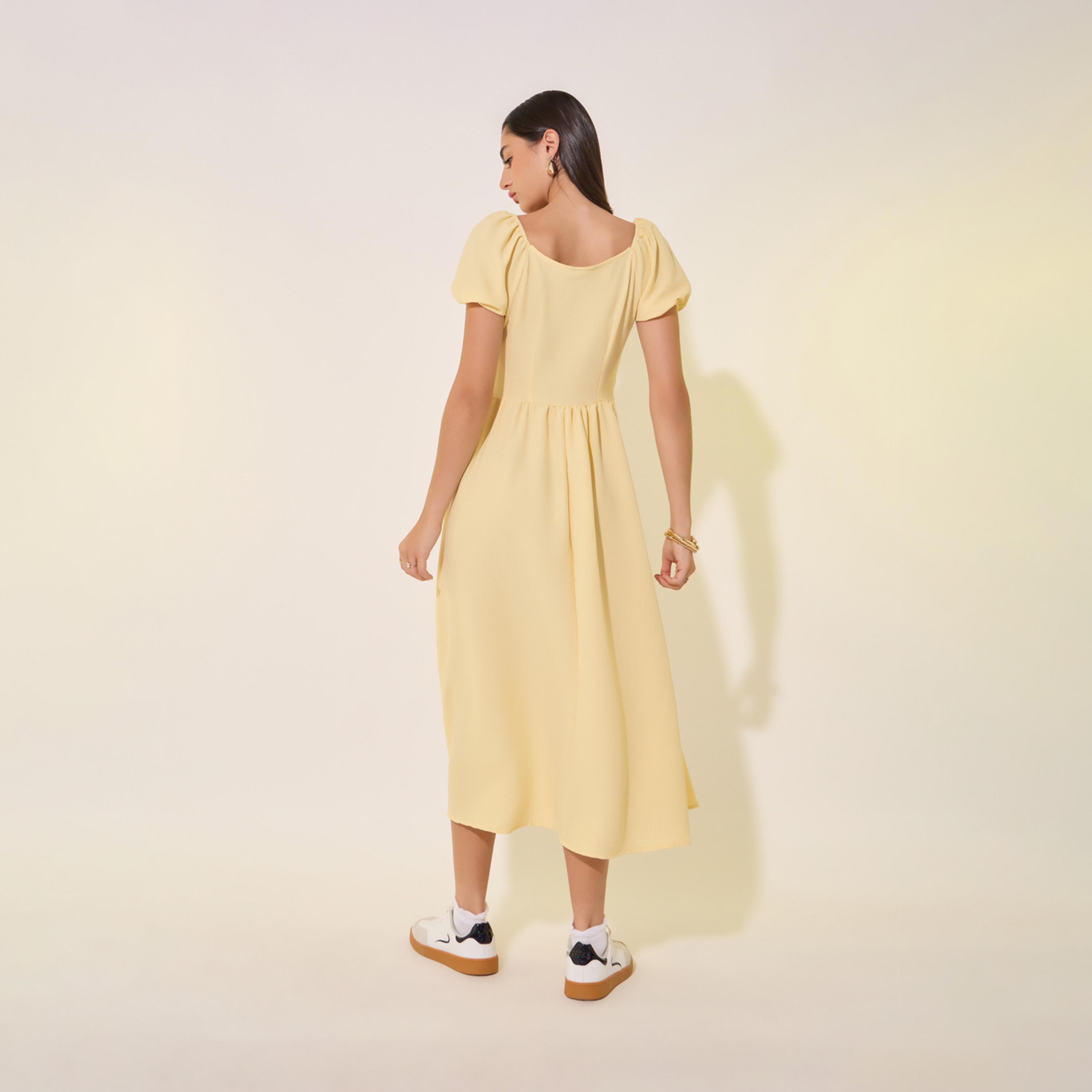 Take Two Wrap Front Puff Sleeves Midi Dress-women-clothing-dresses-image-5