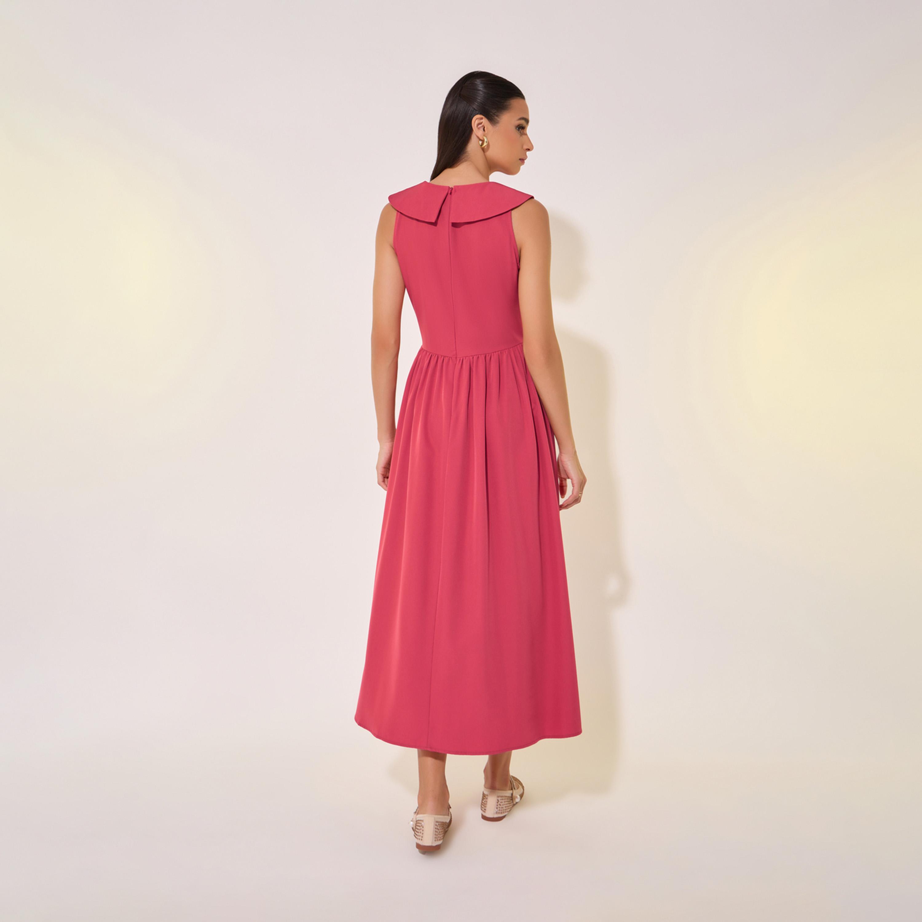 Take Two Solid Peter Pan Neck A-Line Midi Dress-women-clothing-dresses-image-6