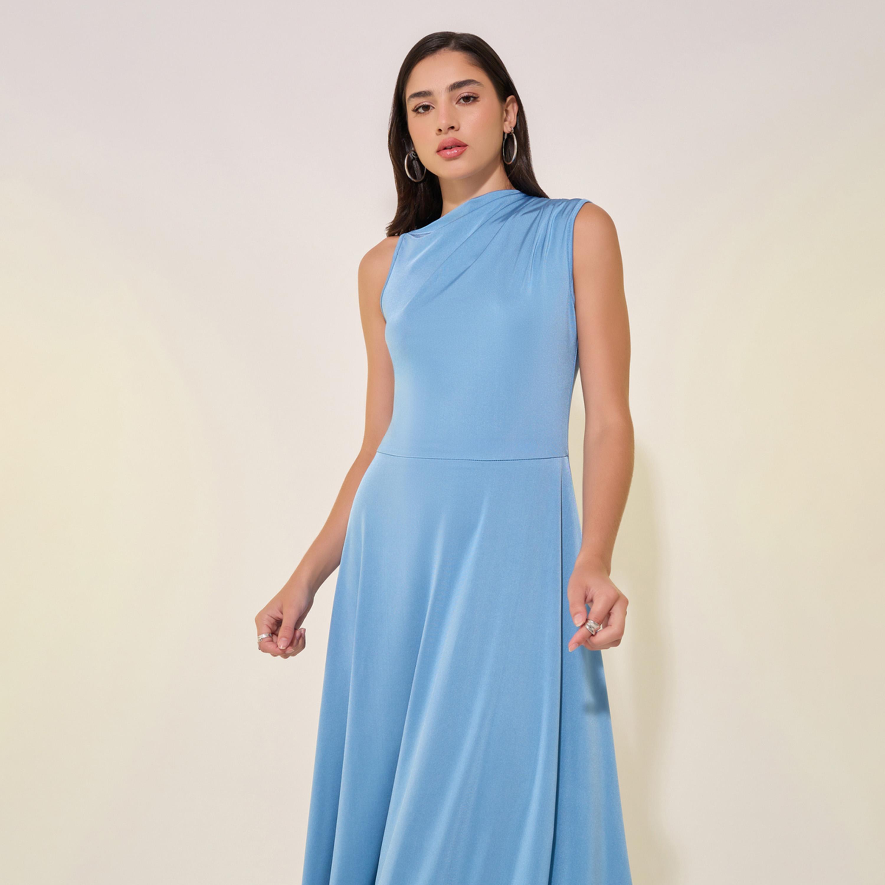 Take Two Solid Asymmetric Neck Sleeveless Maxi Dress-women-clothing-dresses-image-3