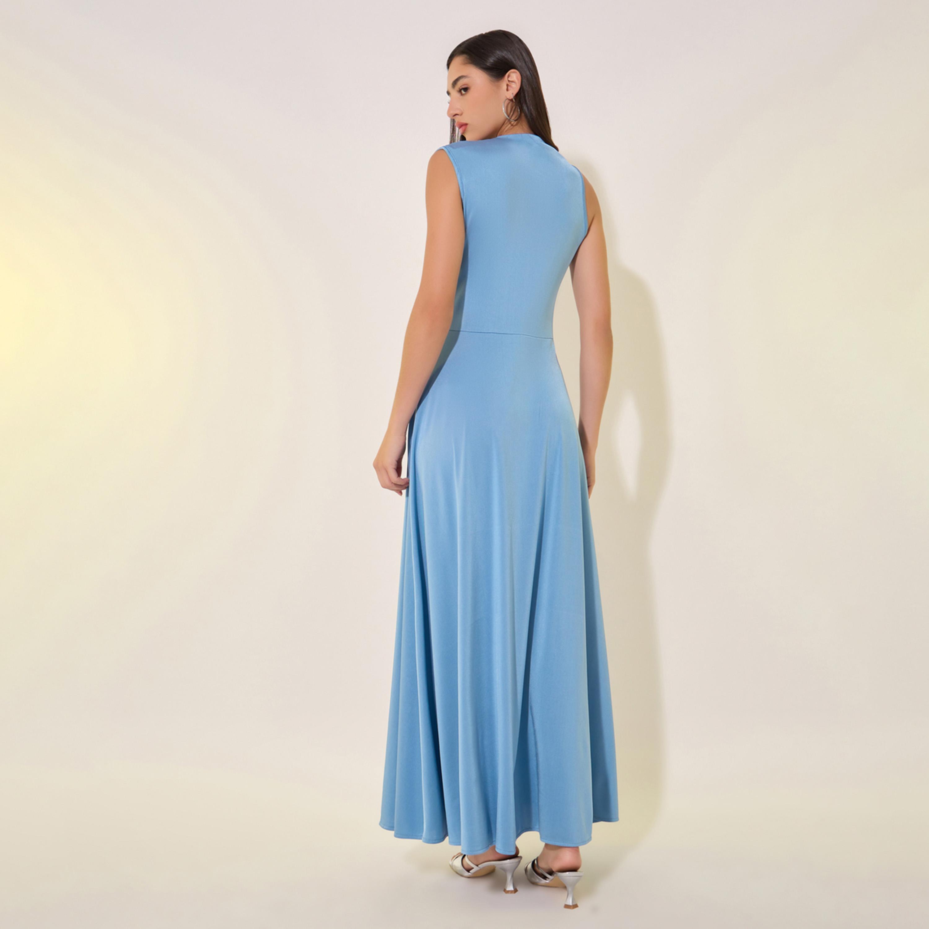 Take Two Solid Asymmetric Neck Sleeveless Maxi Dress-women-clothing-dresses-image-5