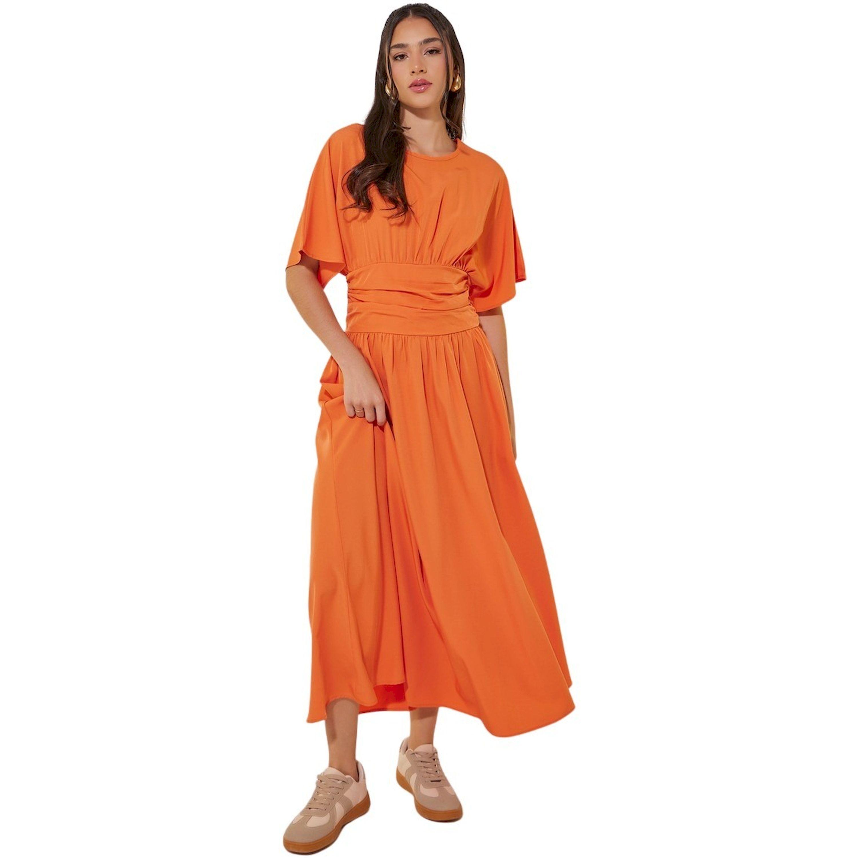 Take Two Solid Gathered Waist A-Line Midi Dress-women-clothing-dresses-image-1