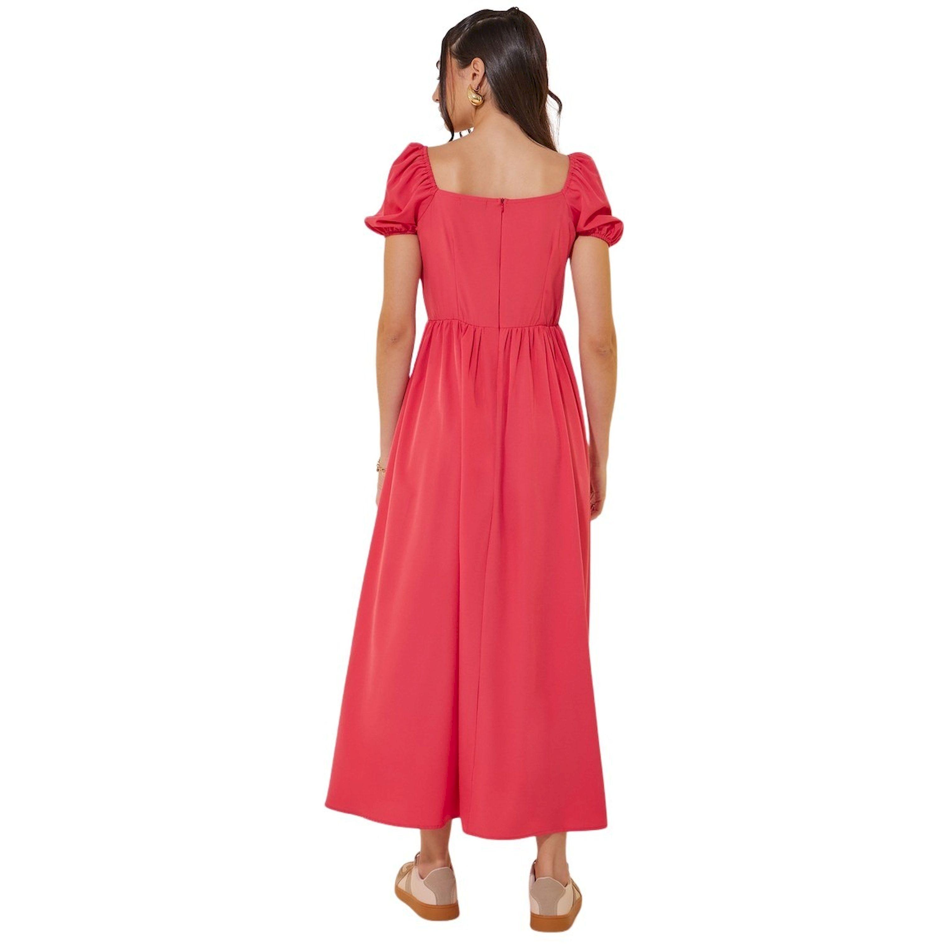 Take Two Solid Square Neck Bow Detail Puff Sleeve Maxi Dress-women-clothing-dresses-image-5