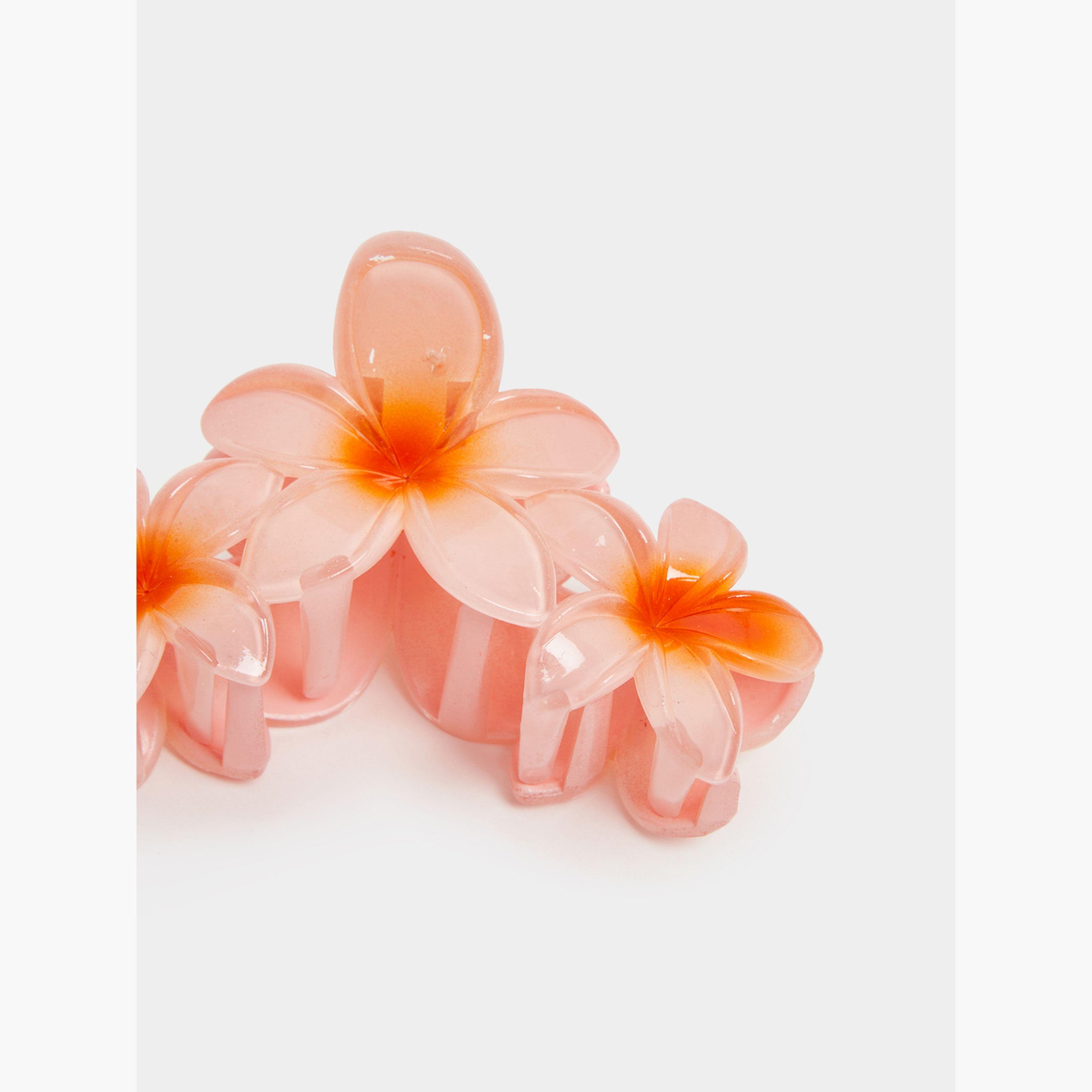 ستايلي -  مجموعة من قطعتين مشبك مخلب تصميم زهرة-women-hairaccessories-clips-image-5
