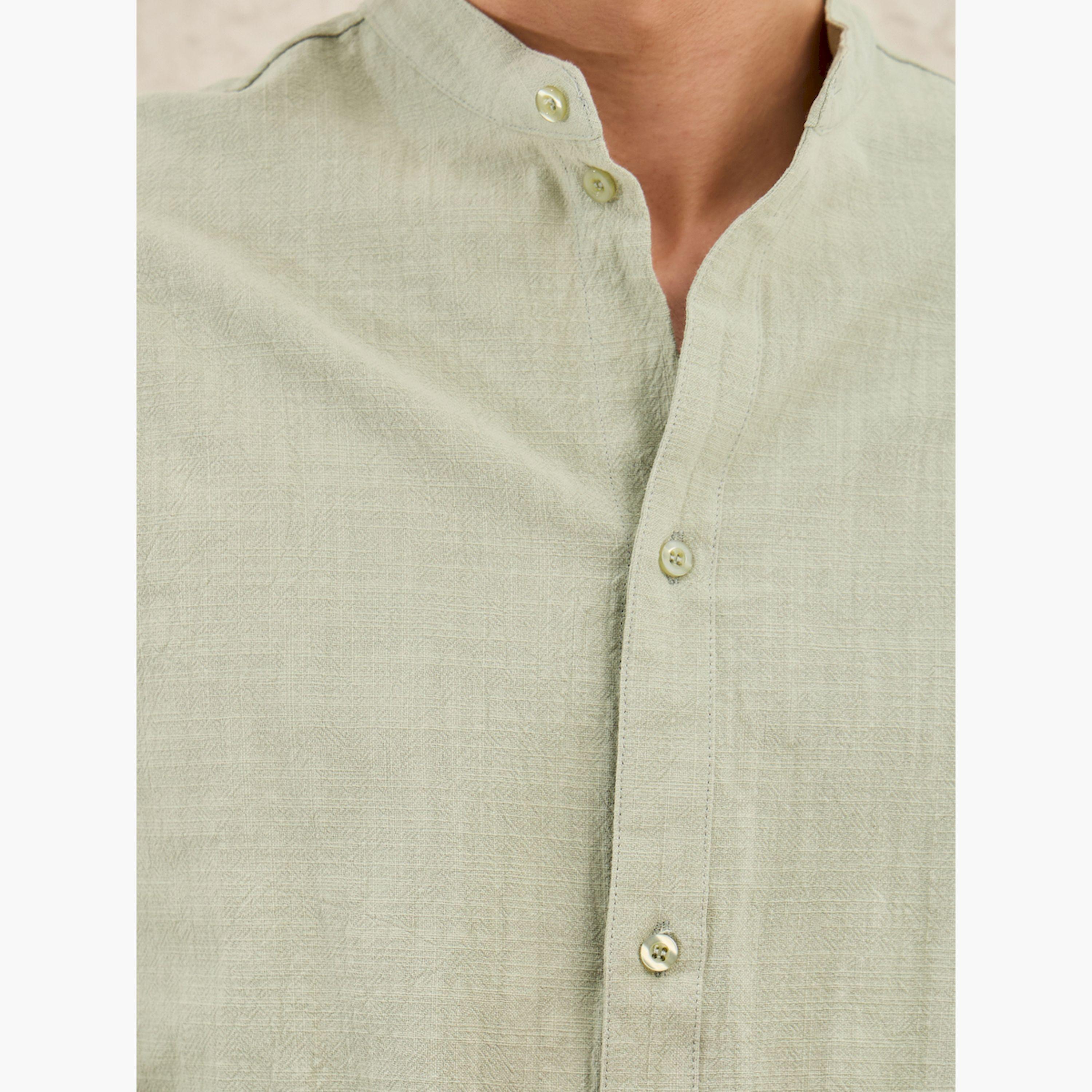 Styli Plain Linen Blend Relaxed Fit Shirt-men-clothing-shirts-image-3